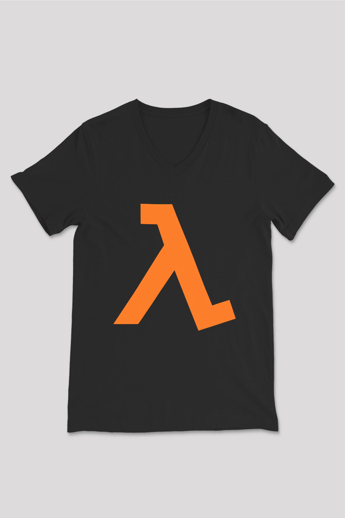 Half-Life Siyah Unisex V Yaka Tişört T-Shirt