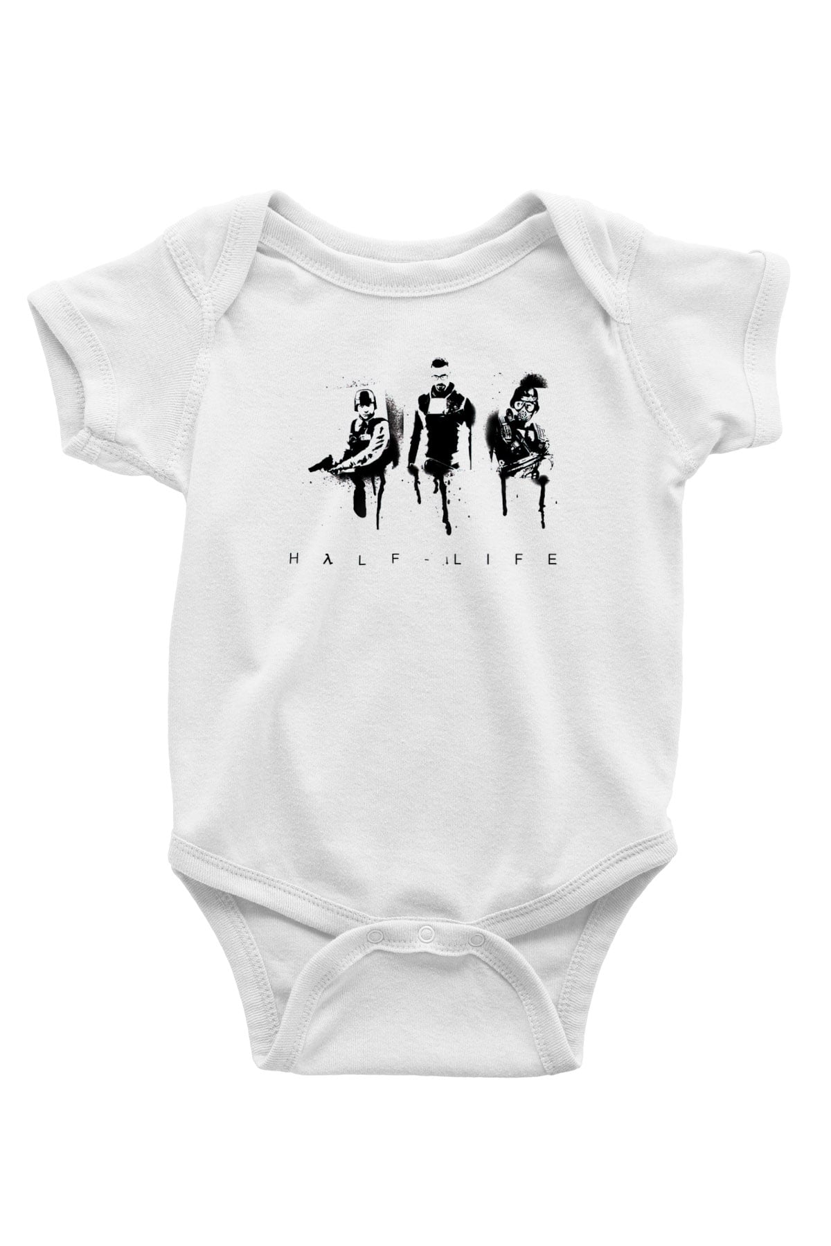 HalfLife Baskılı Beyaz Unisex Bebek Body - Zıbın