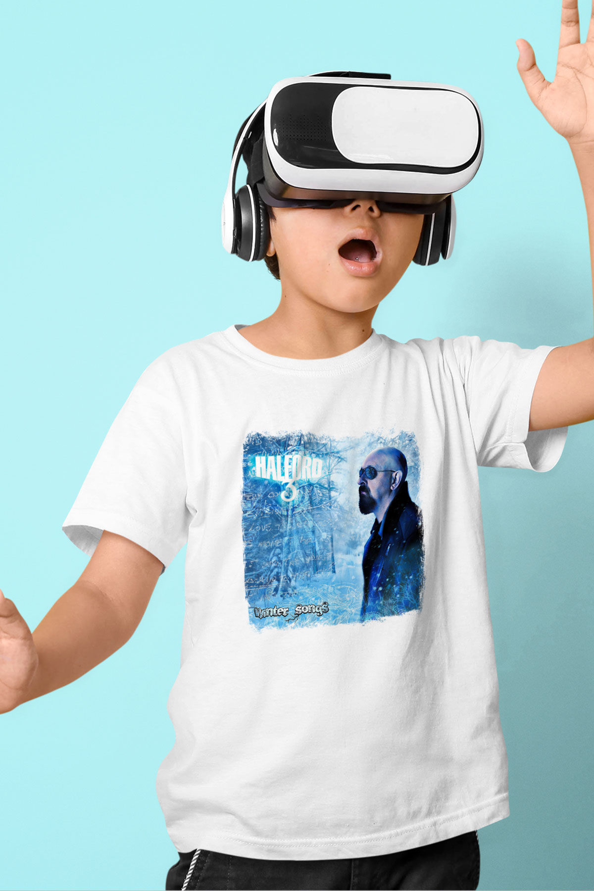Halford Baskılı Unisex Beyaz Çocuk Tişört