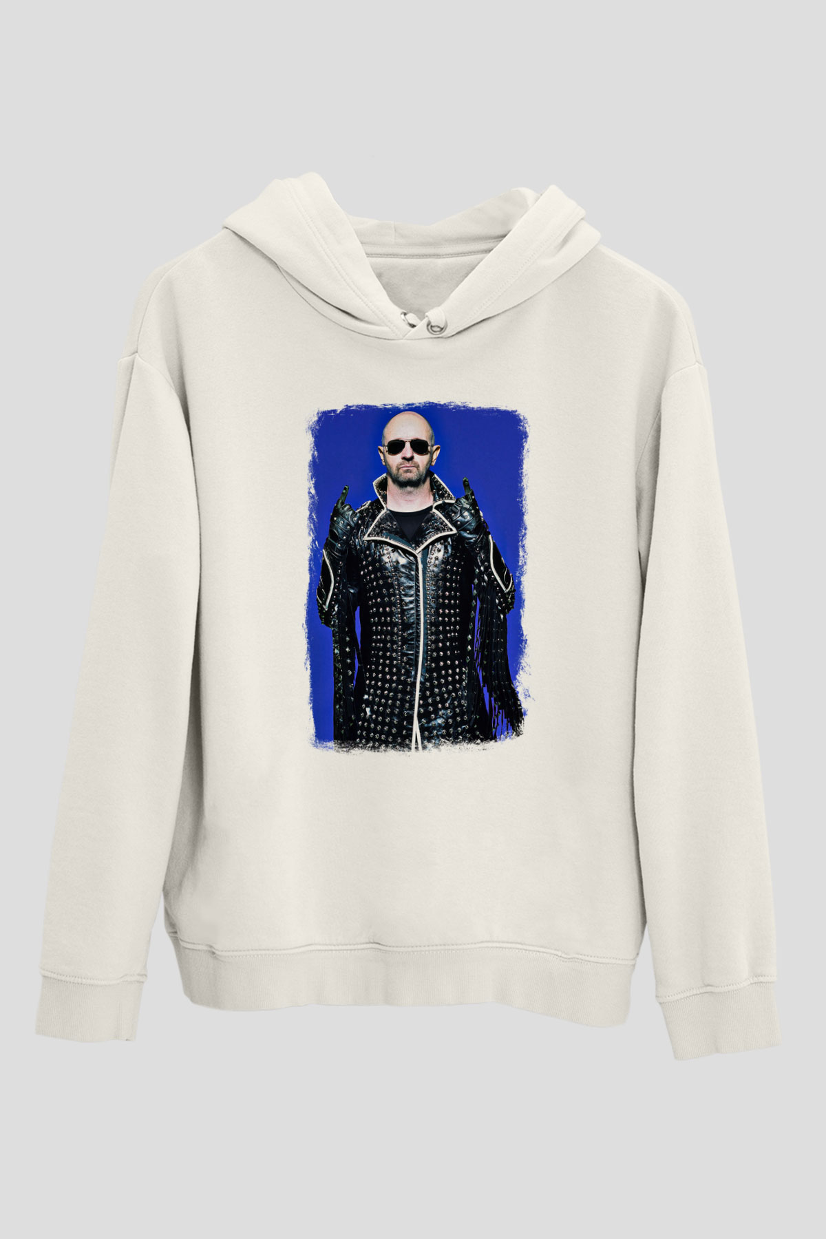 Halford Baskılı Unisex Beyaz Hoodie