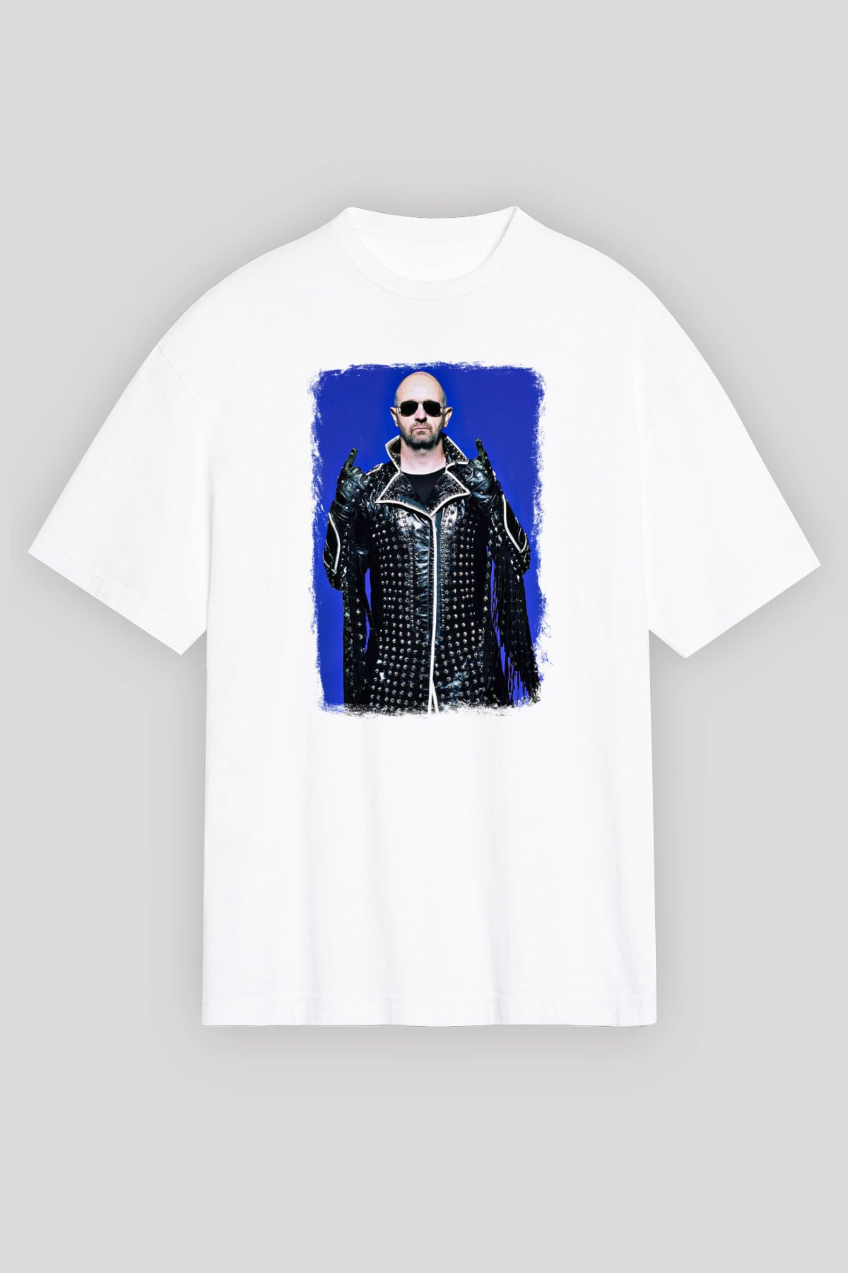 Halford Baskılı Unisex Beyaz Oversize Tişört