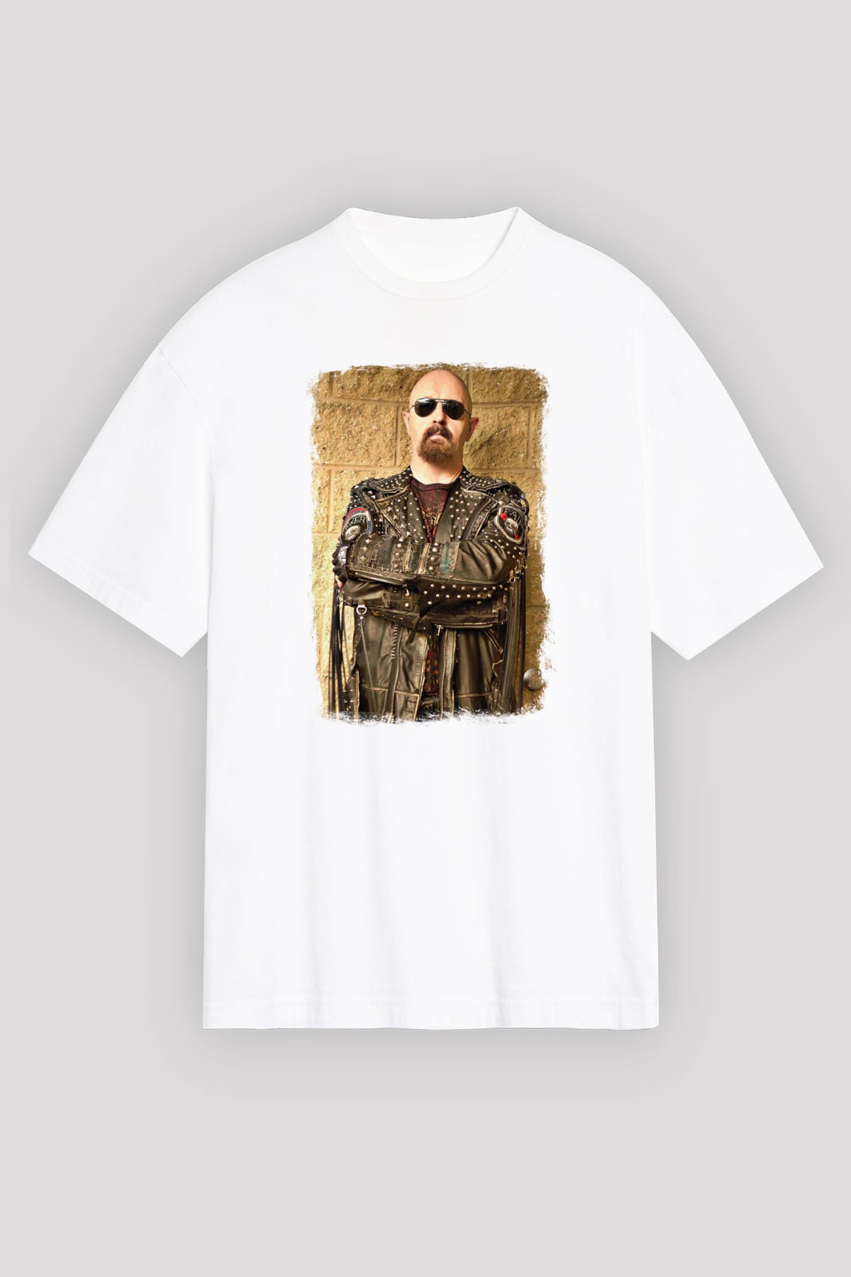 Halford Baskılı Unisex Beyaz Oversize Tişört