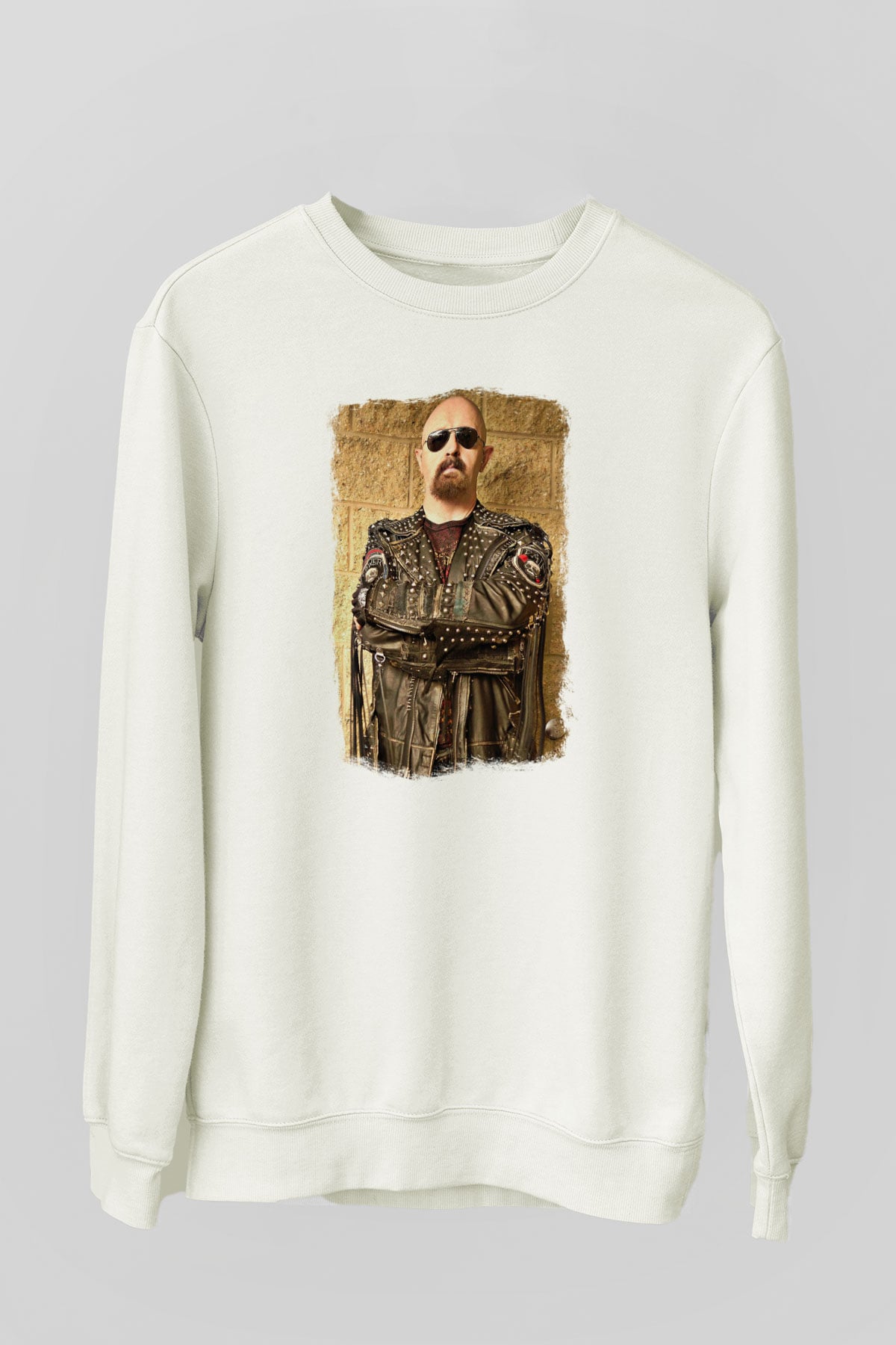 Halford Baskılı Unisex Beyaz Sweatshirt