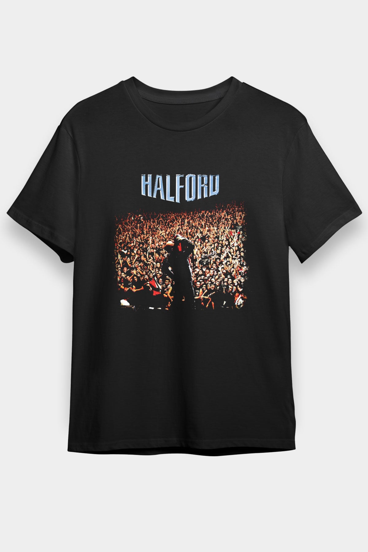 Halford Baskılı Unisex Siyah Tişört