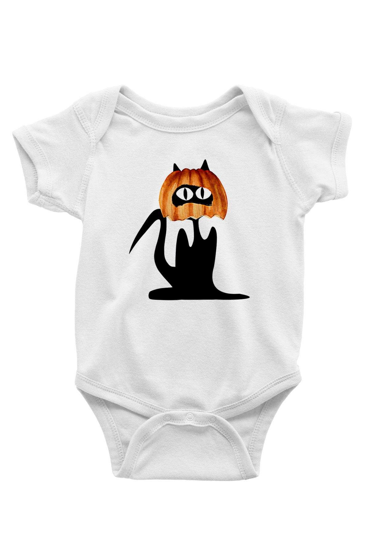 Halloween Baskılı Beyaz Unisex Bebek Body - Zıbın