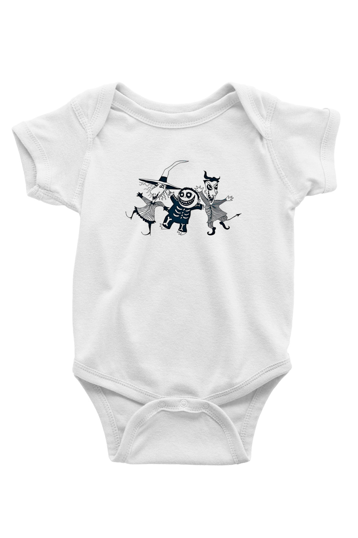 Halloween Baskılı Beyaz Unisex Bebek Body - Zıbın