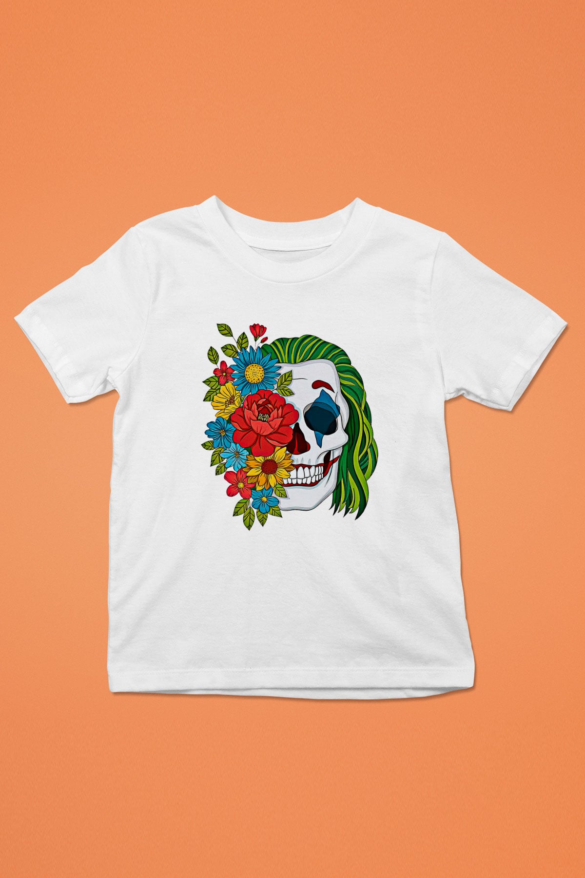 Halloween Baskılı Beyaz Unisex Beyaz Çocuk Tişört - Tshirt