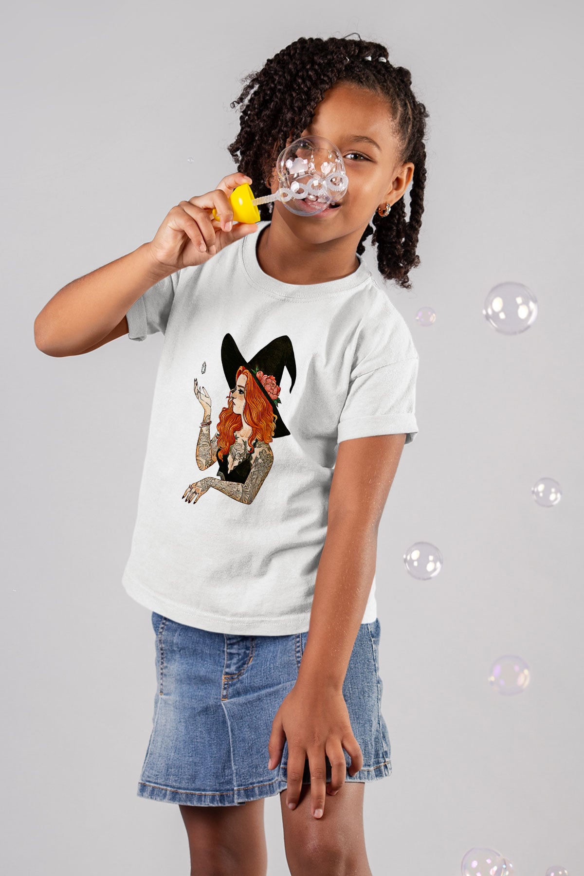 Halloween Baskılı Beyaz Unisex Beyaz Çocuk Tişört - Tshirt