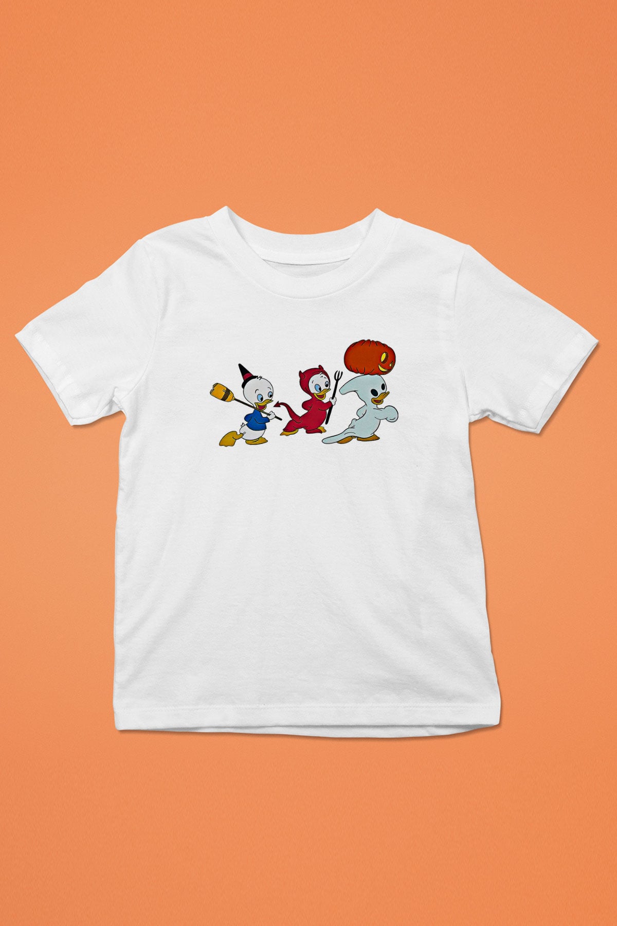Halloween Baskılı Beyaz Unisex Beyaz Çocuk Tişört - Tshirt