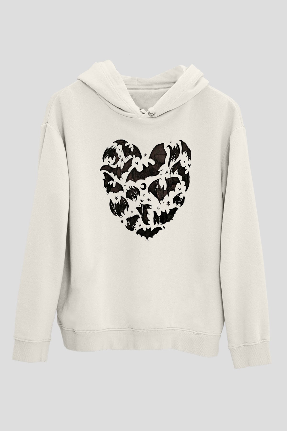 Halloween Baskılı Beyaz Unisex Kapüşonlu Sweatshirt