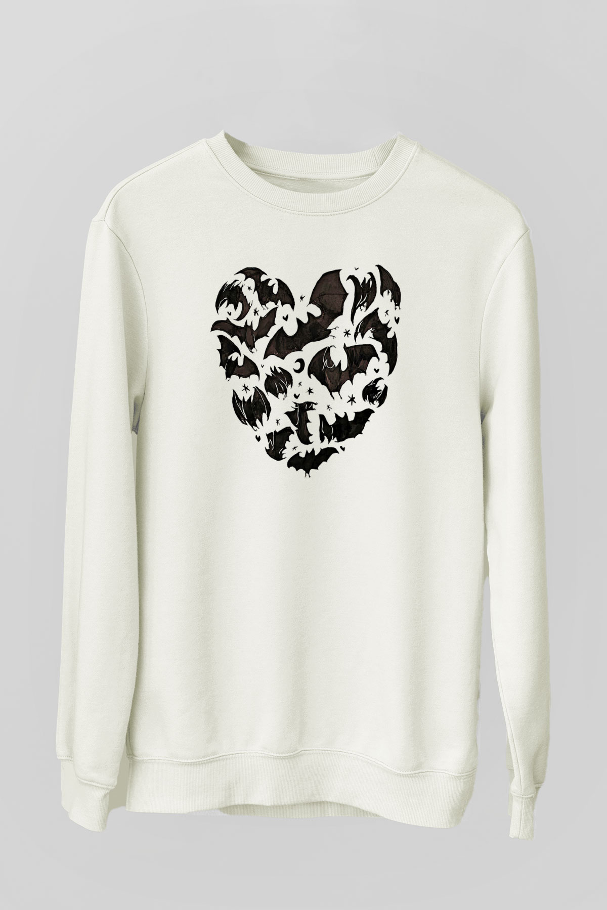 Halloween Baskılı Beyaz Unisex Sweatshirt