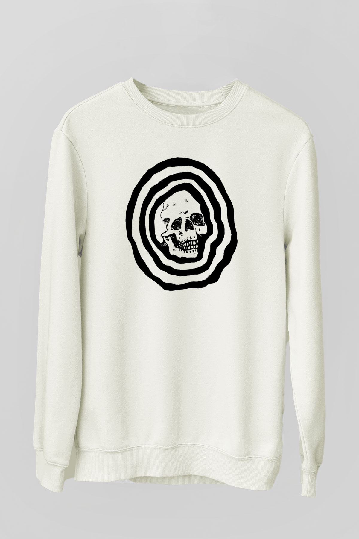 Halloween Baskılı Beyaz Unisex Sweatshirt