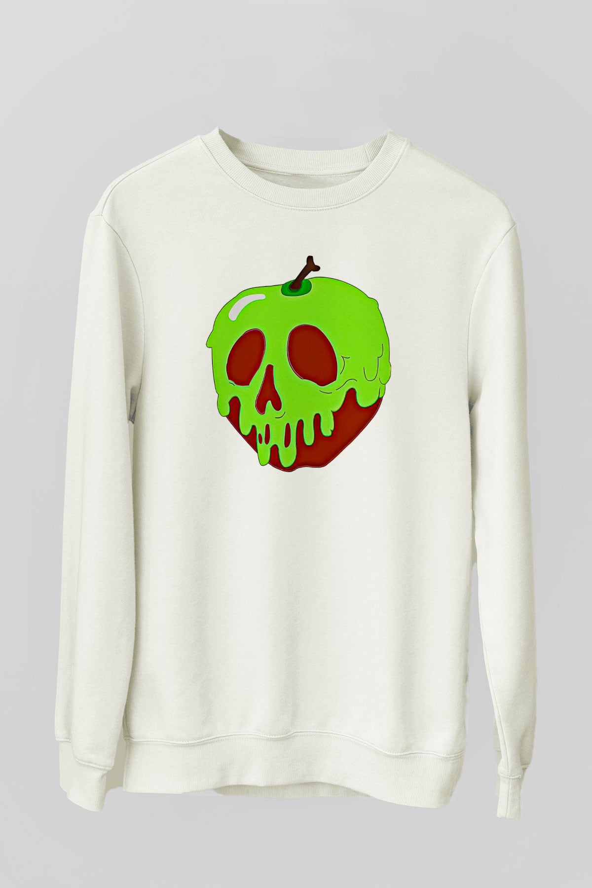 Halloween Baskılı Beyaz Unisex Sweatshirt
