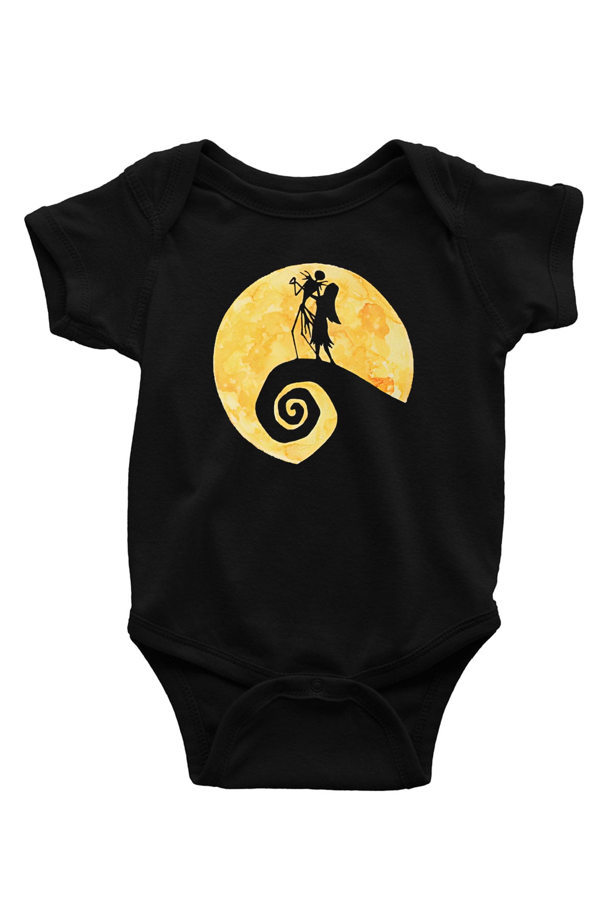 Halloween Baskılı Unisex Siyah Bebek Body - Zıbın