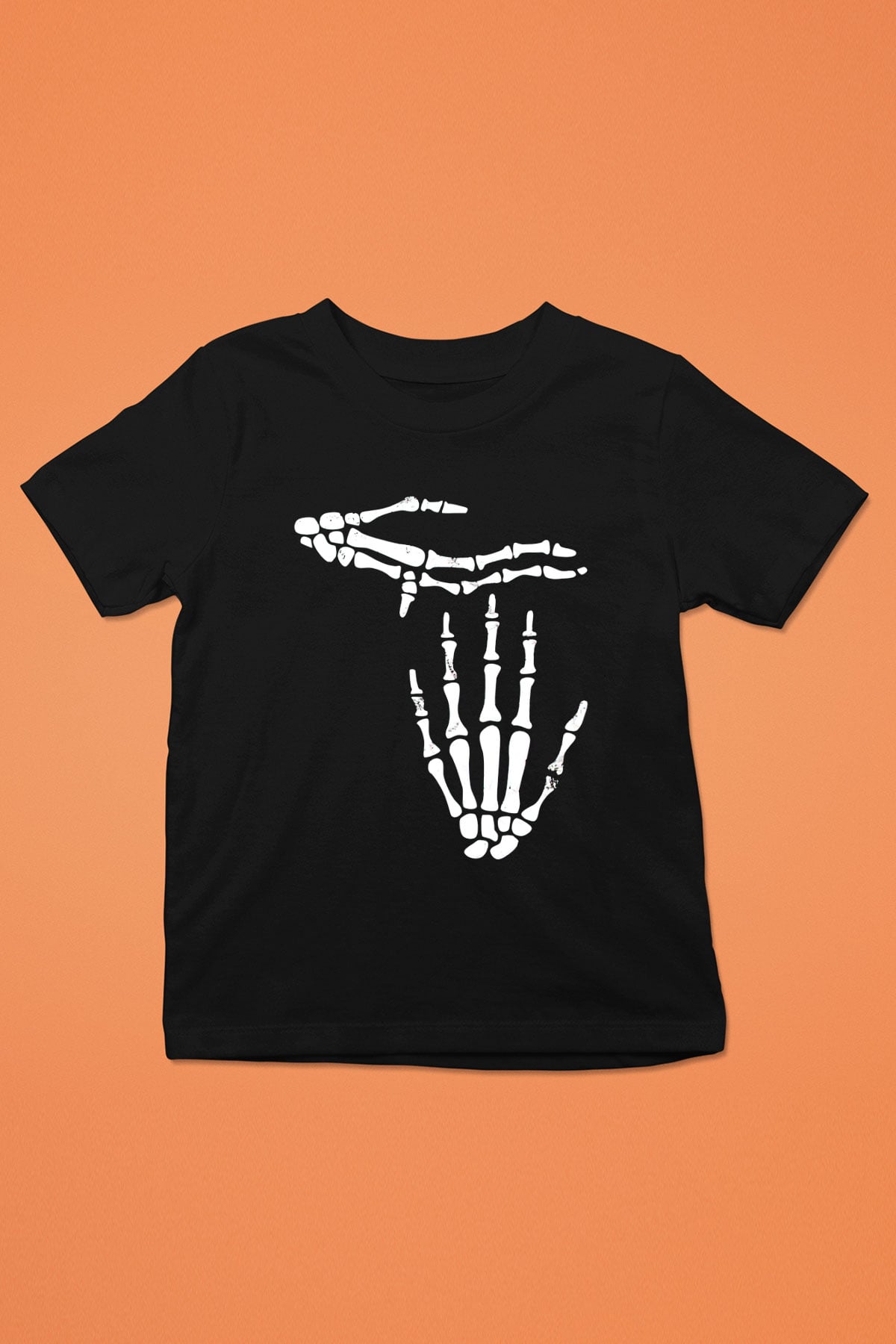 Halloween Baskılı Unisex Siyah Çocuk Tişört - Tshirt