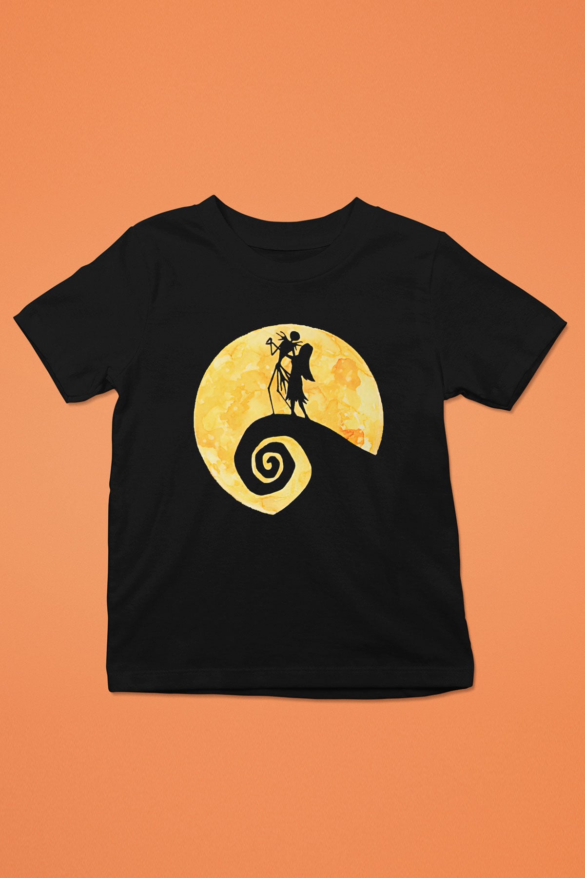 Halloween Baskılı Unisex Siyah Çocuk Tişört - Tshirt