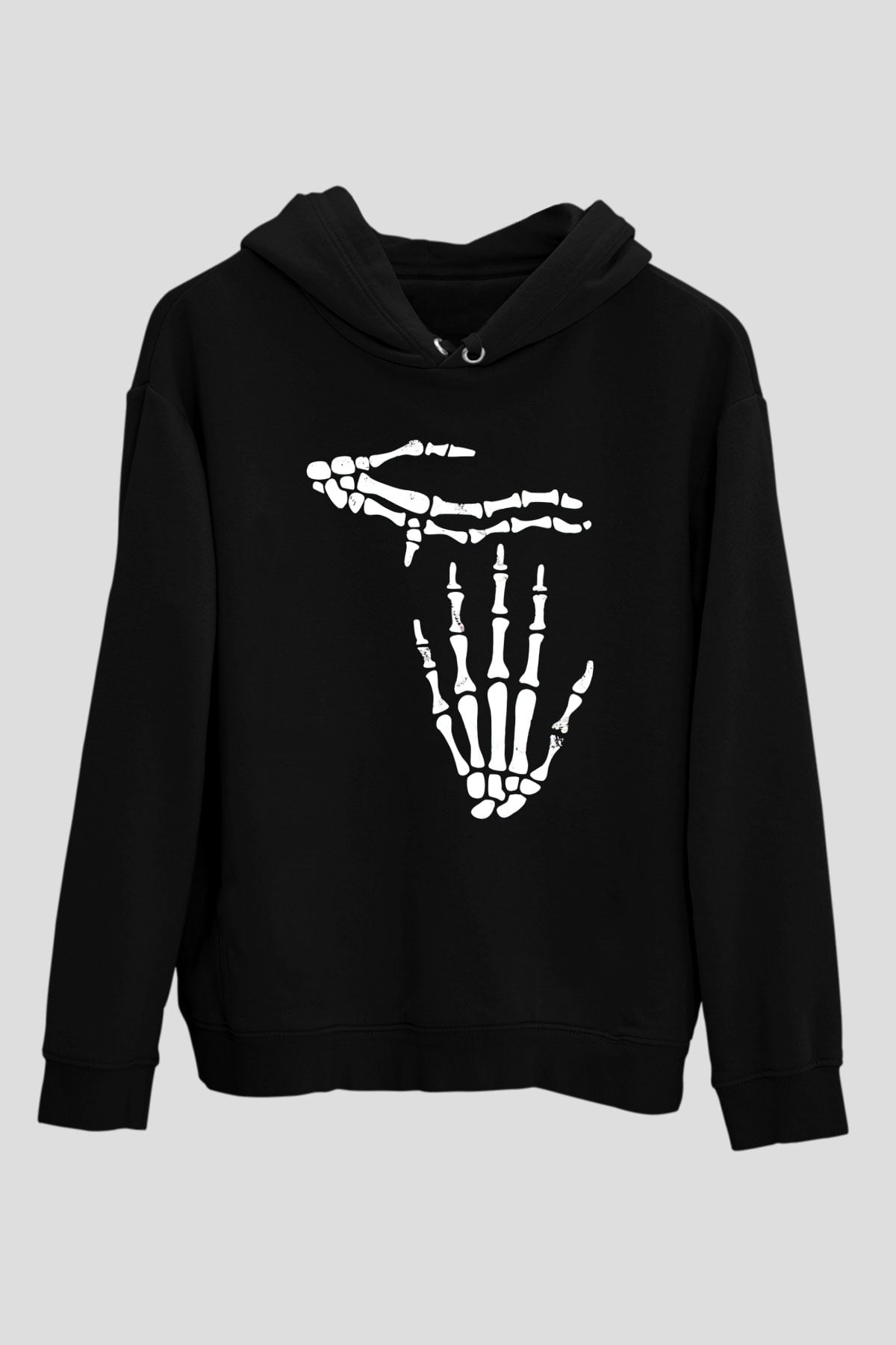 Halloween Baskılı Unisex Siyah Hoodie