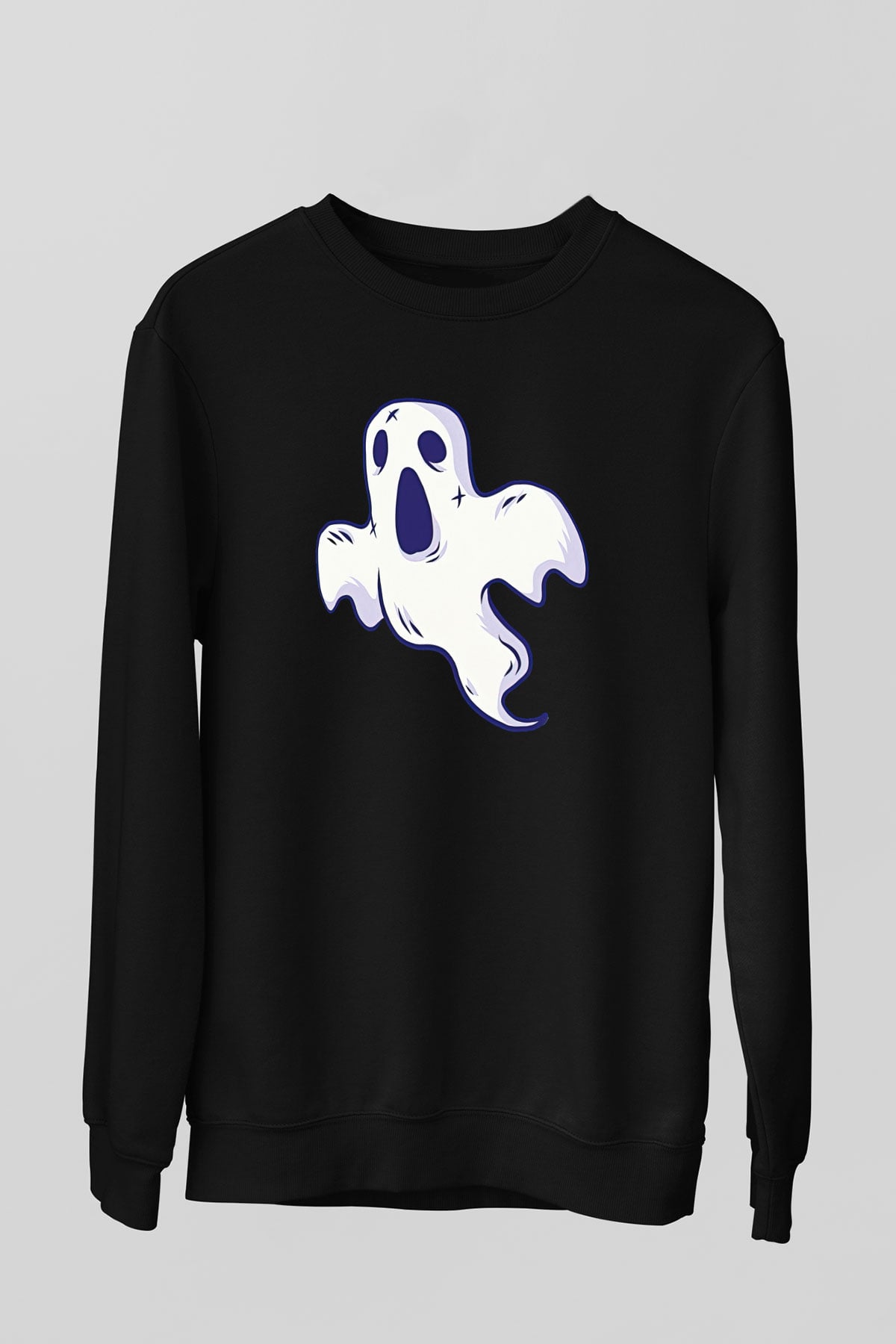 Halloween Baskılı Unisex Siyah Sweatshirt