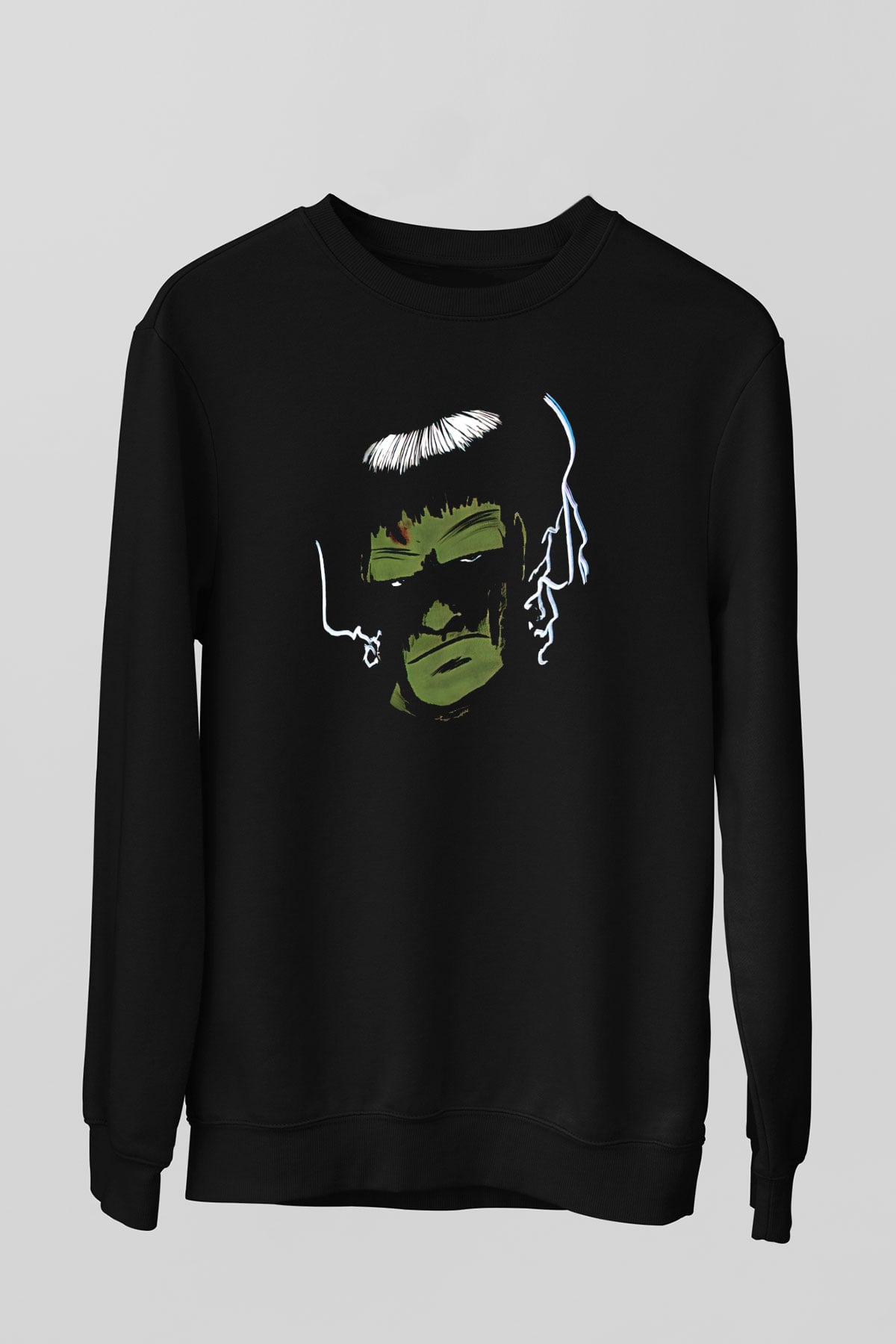Halloween Baskılı Unisex Siyah Sweatshirt