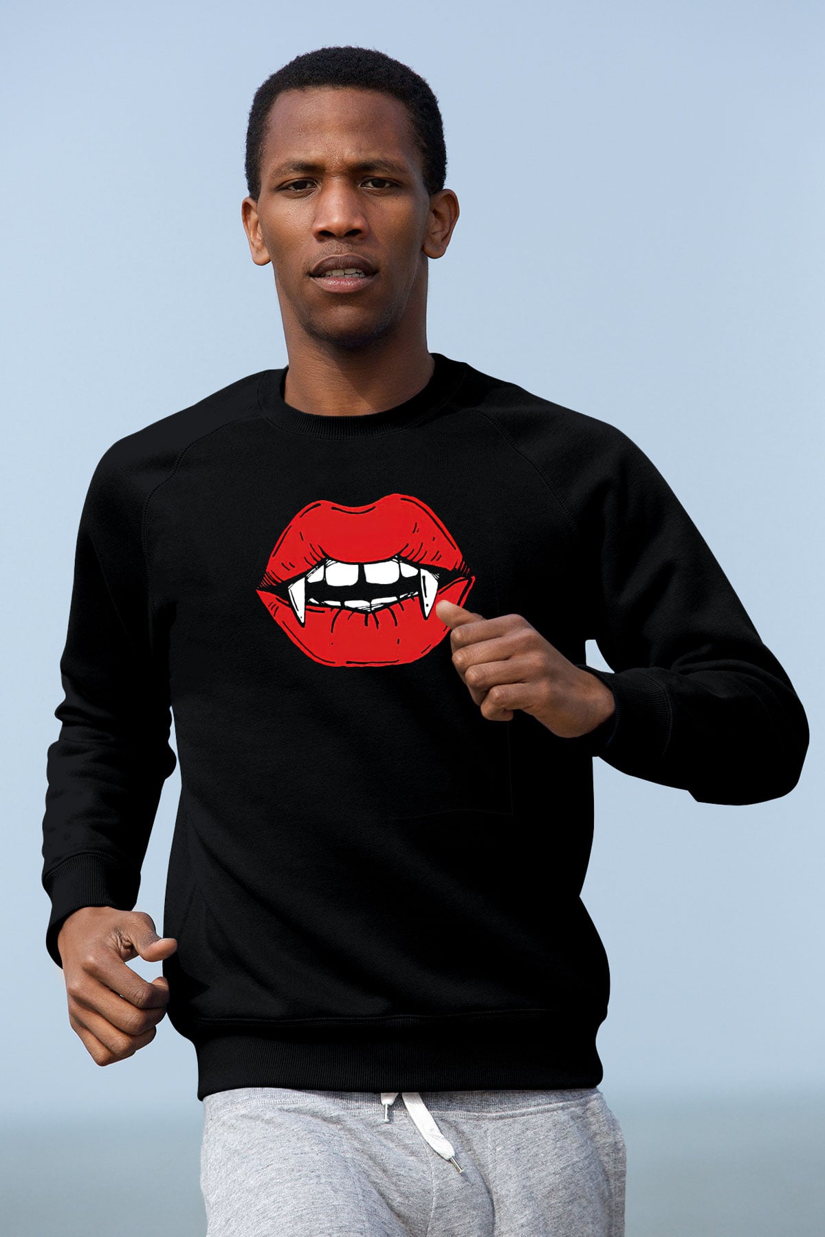 Halloween Baskılı Unisex Siyah Sweatshirt