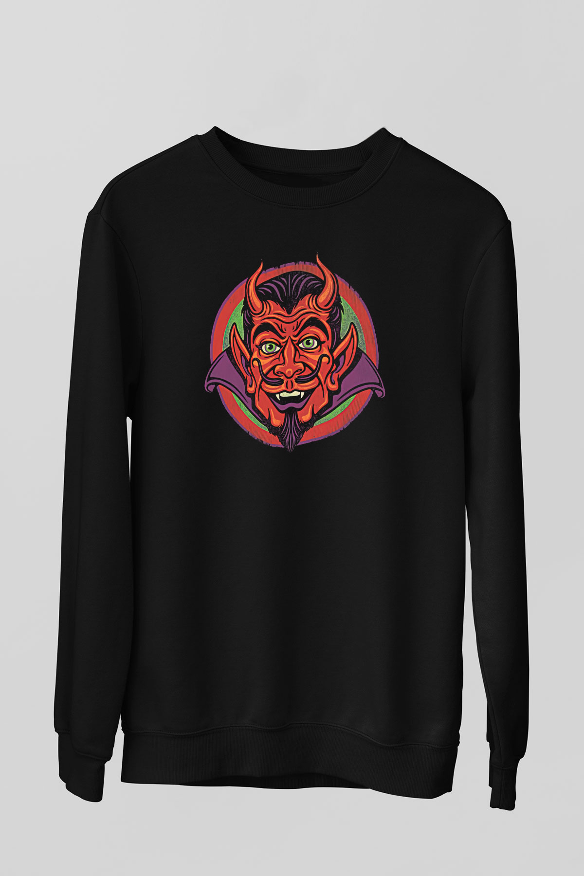 Halloween Baskılı Unisex Siyah Sweatshirt