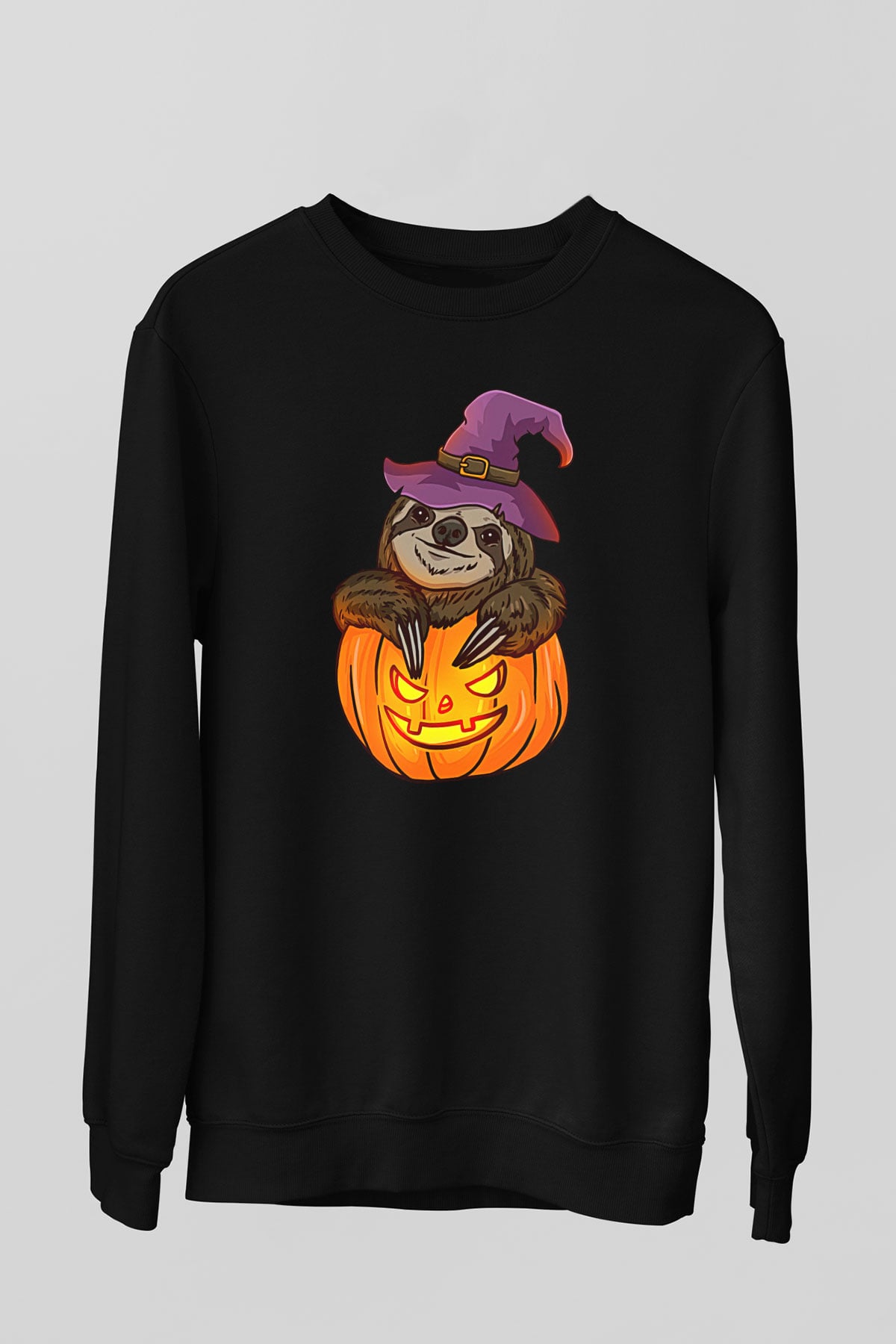 Halloween Baskılı Unisex Siyah Sweatshirt