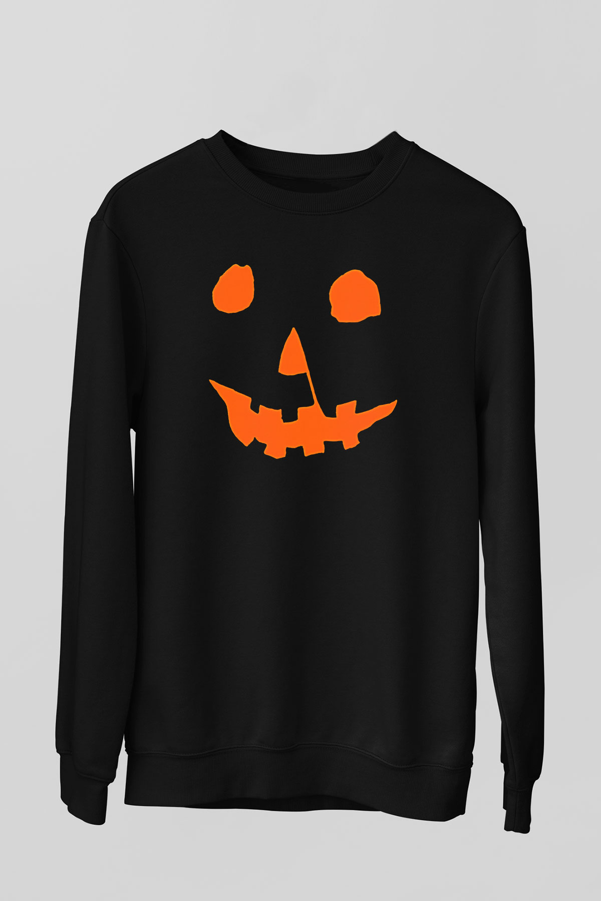 Halloween Baskılı Unisex Siyah Sweatshirt