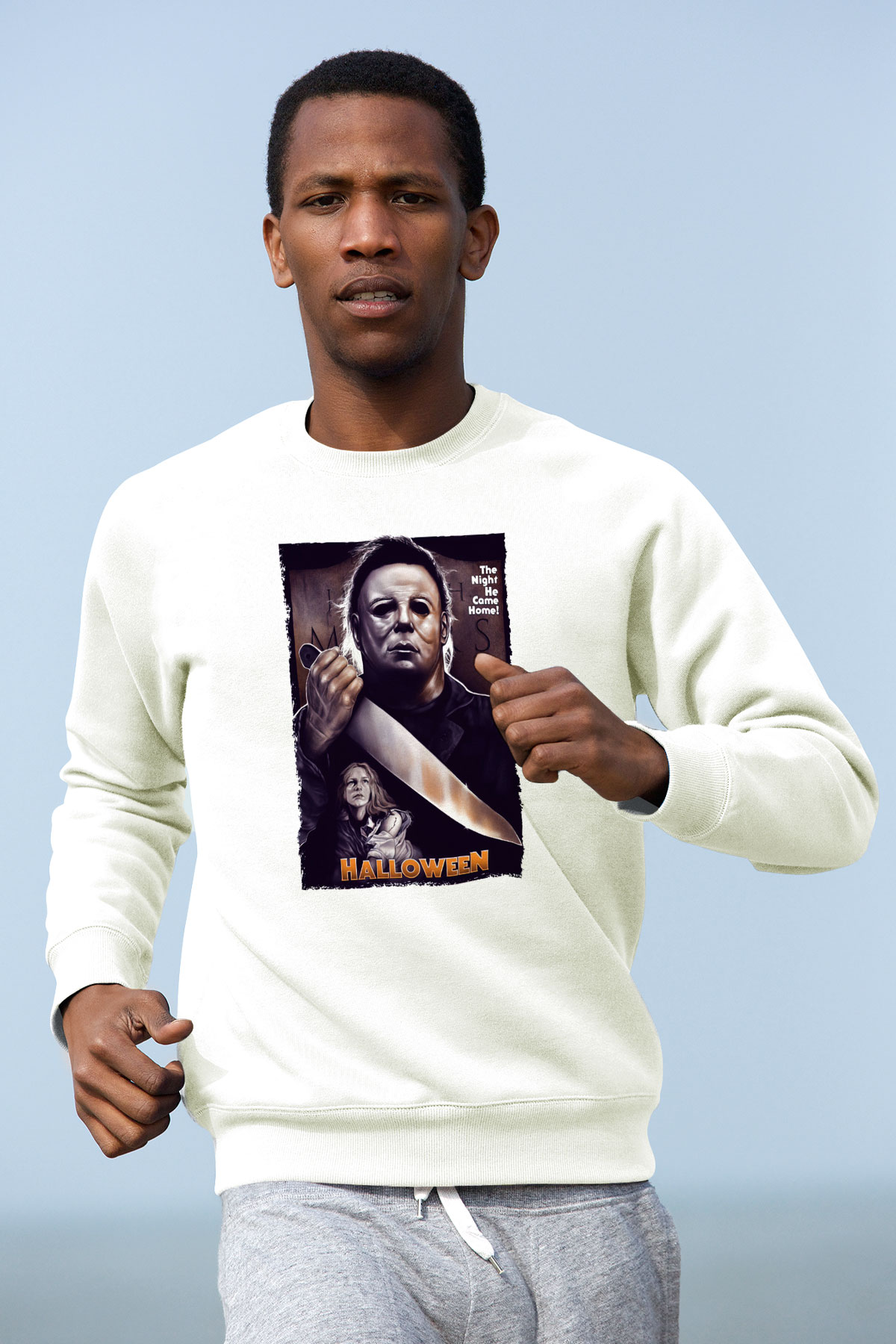 Halloween Beyaz Unisex Sweatshirt