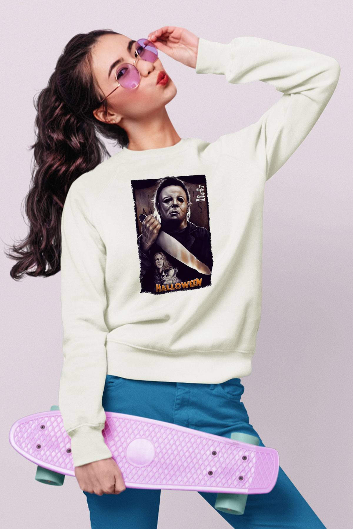 Halloween Beyaz Unisex Sweatshirt