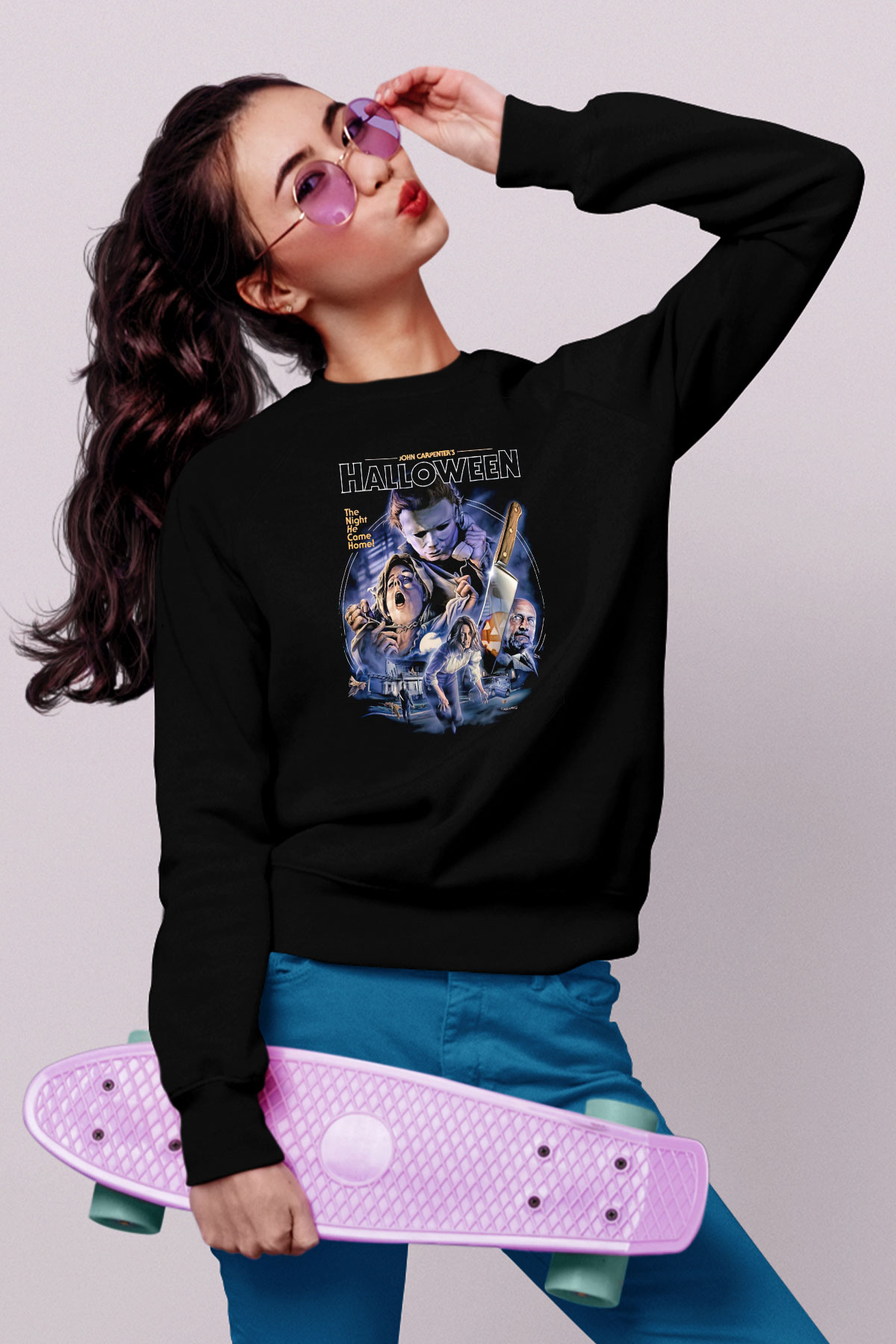 Halloween Siyah Unisex Sweatshirt