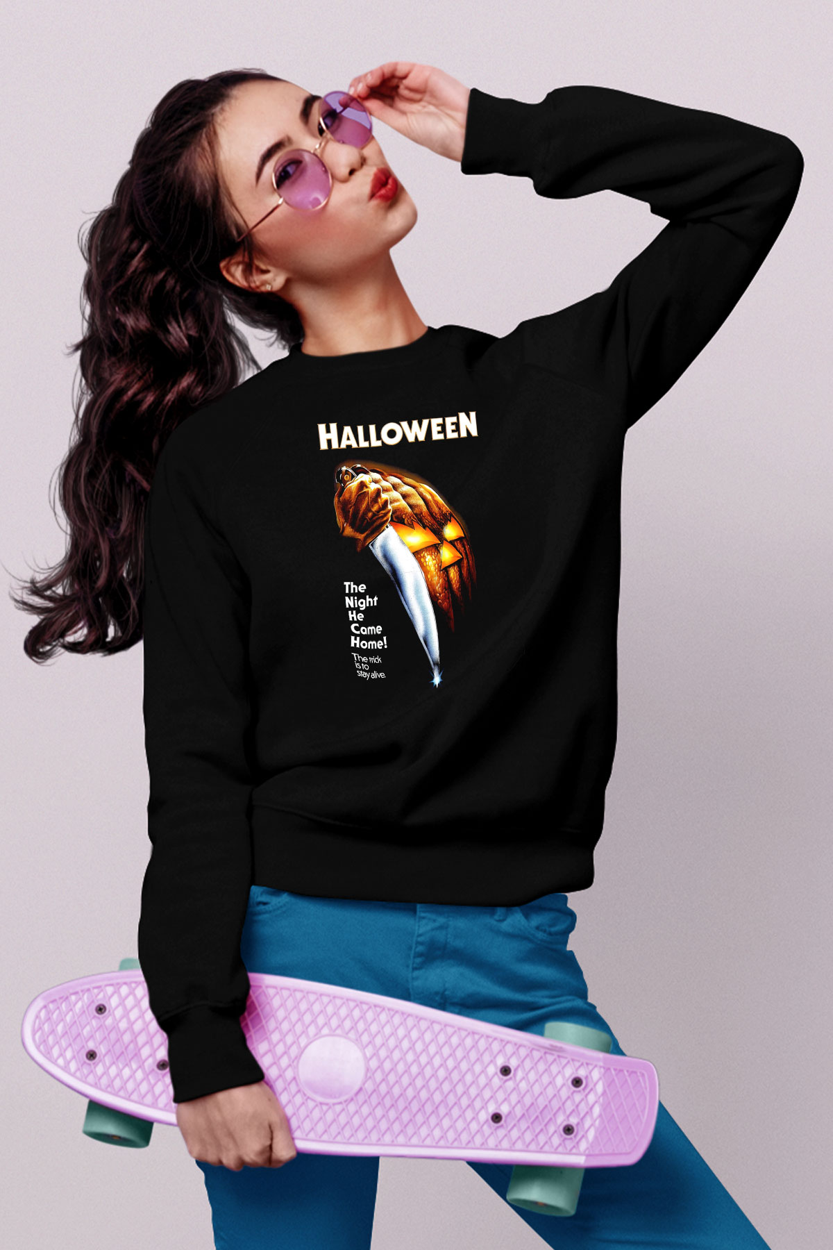 Halloween Siyah Unisex Sweatshirt
