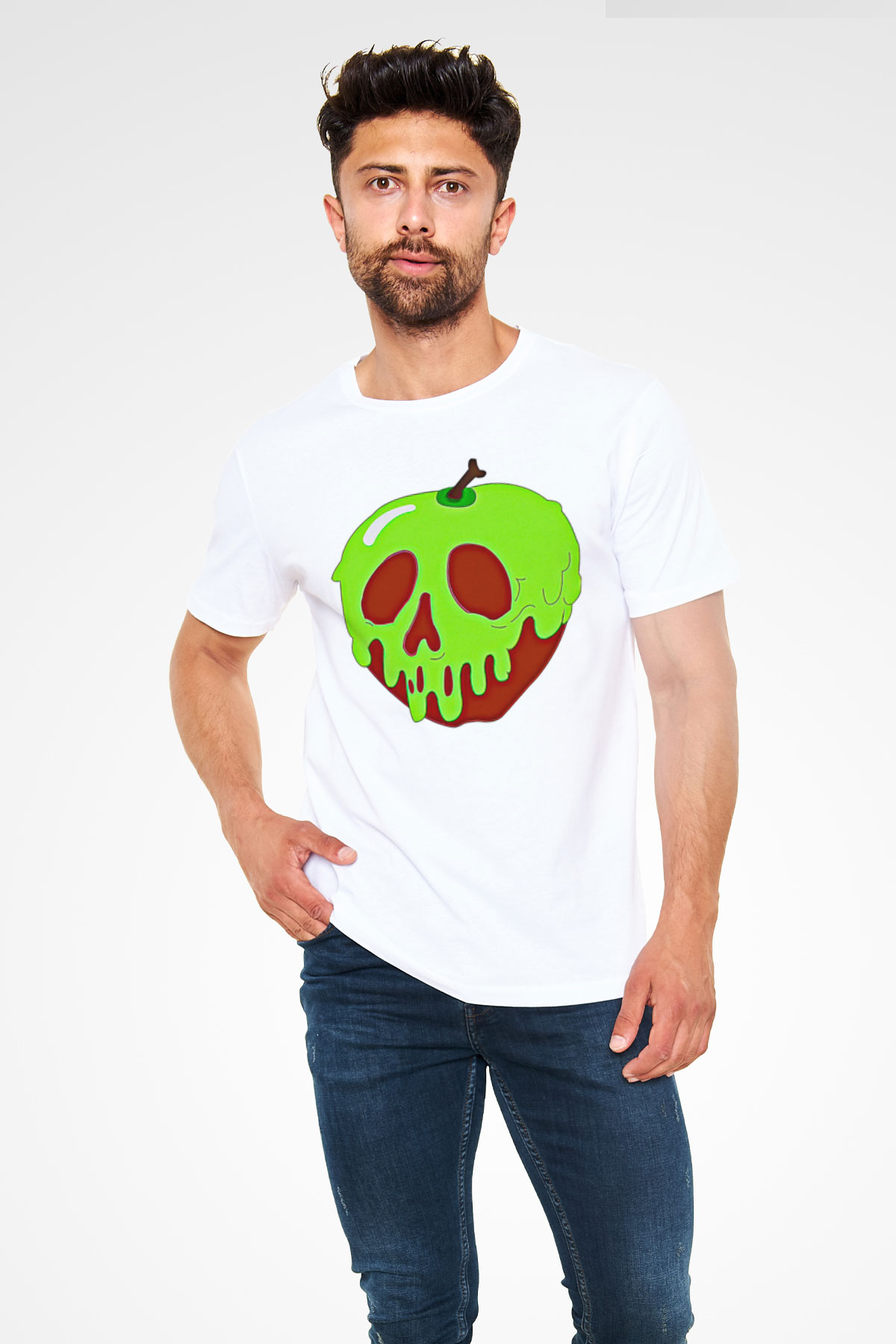 Halloween Unisex Baskılı Beyaz Tişört - Tshirt