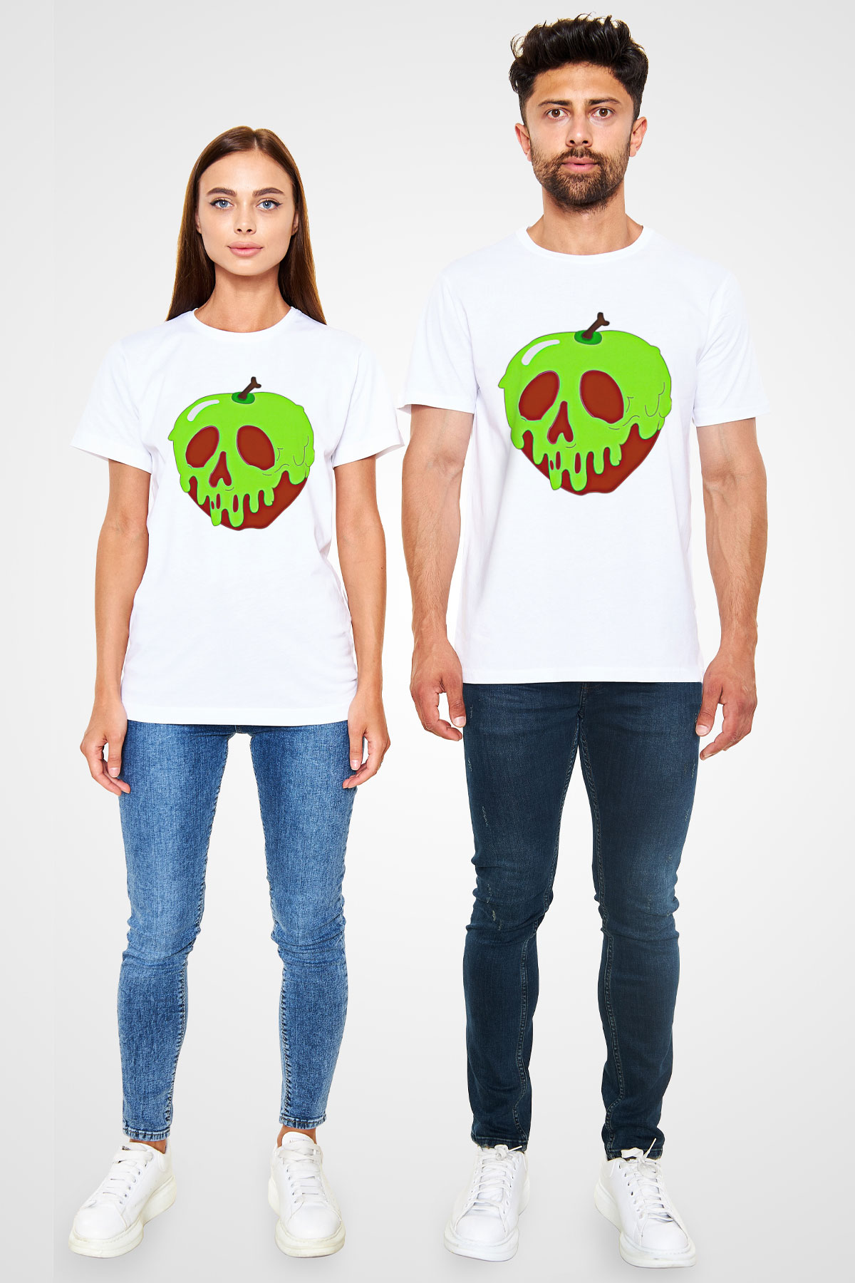 Halloween Unisex Baskılı Beyaz Tişört - Tshirt