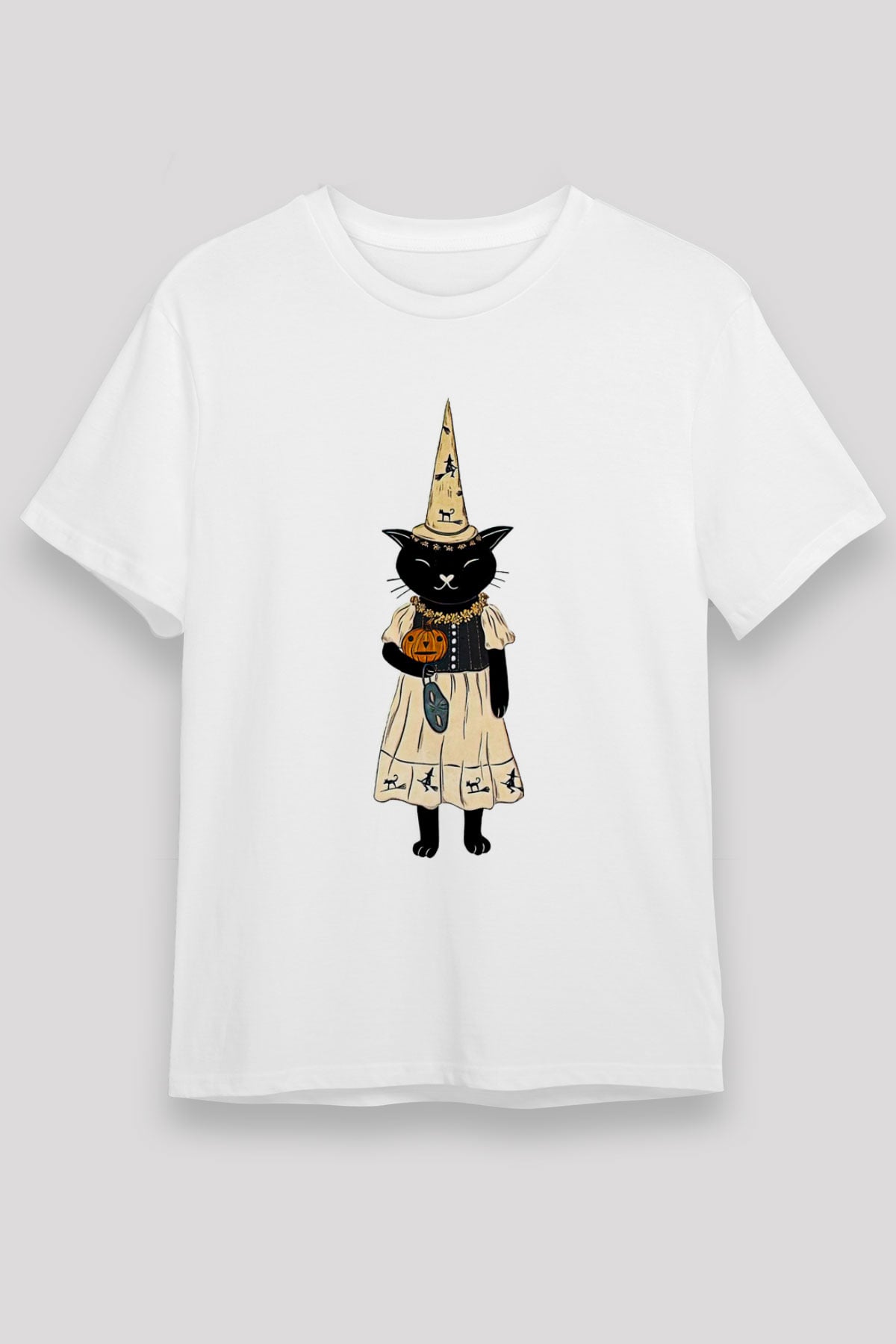 Halloween Unisex Baskılı Beyaz Tişört - Tshirt