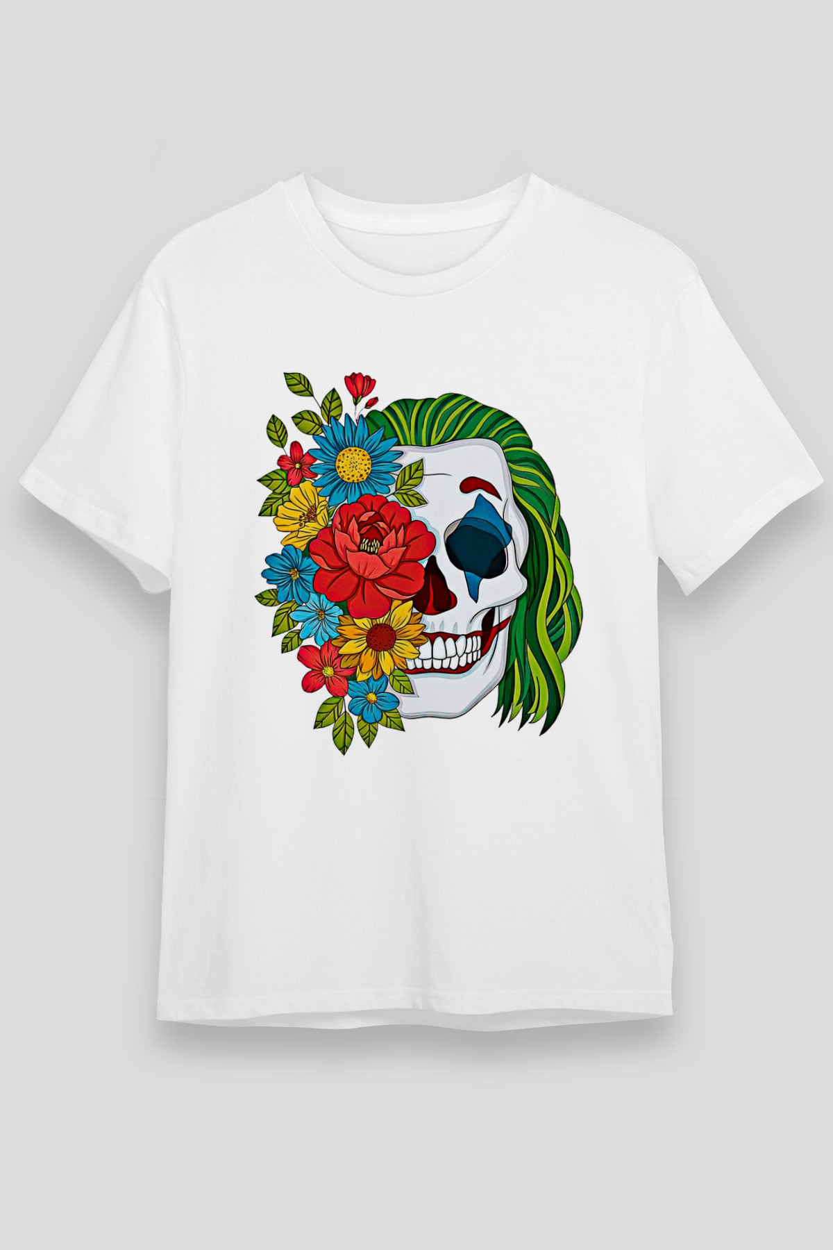 Halloween Unisex Baskılı Beyaz Tişört - Tshirt