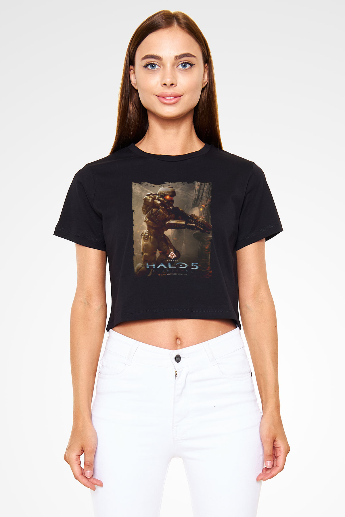 Halo Wars Siyah  Crop Top Tişört