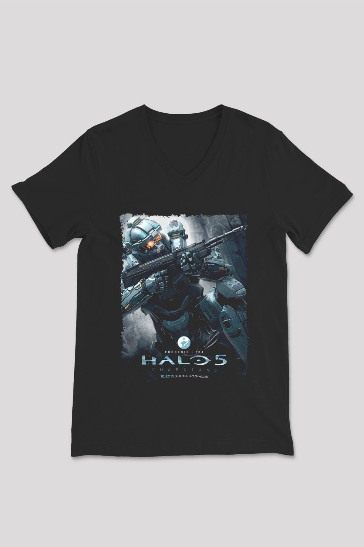Halo Wars Siyah Unisex V Yaka Tişört