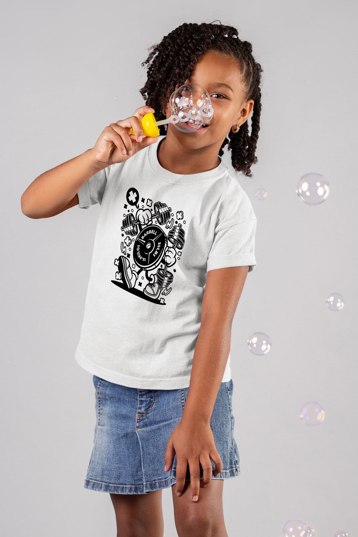 Halter Baskılı Unisex Beyaz Çocuk Tişört - Tshirt