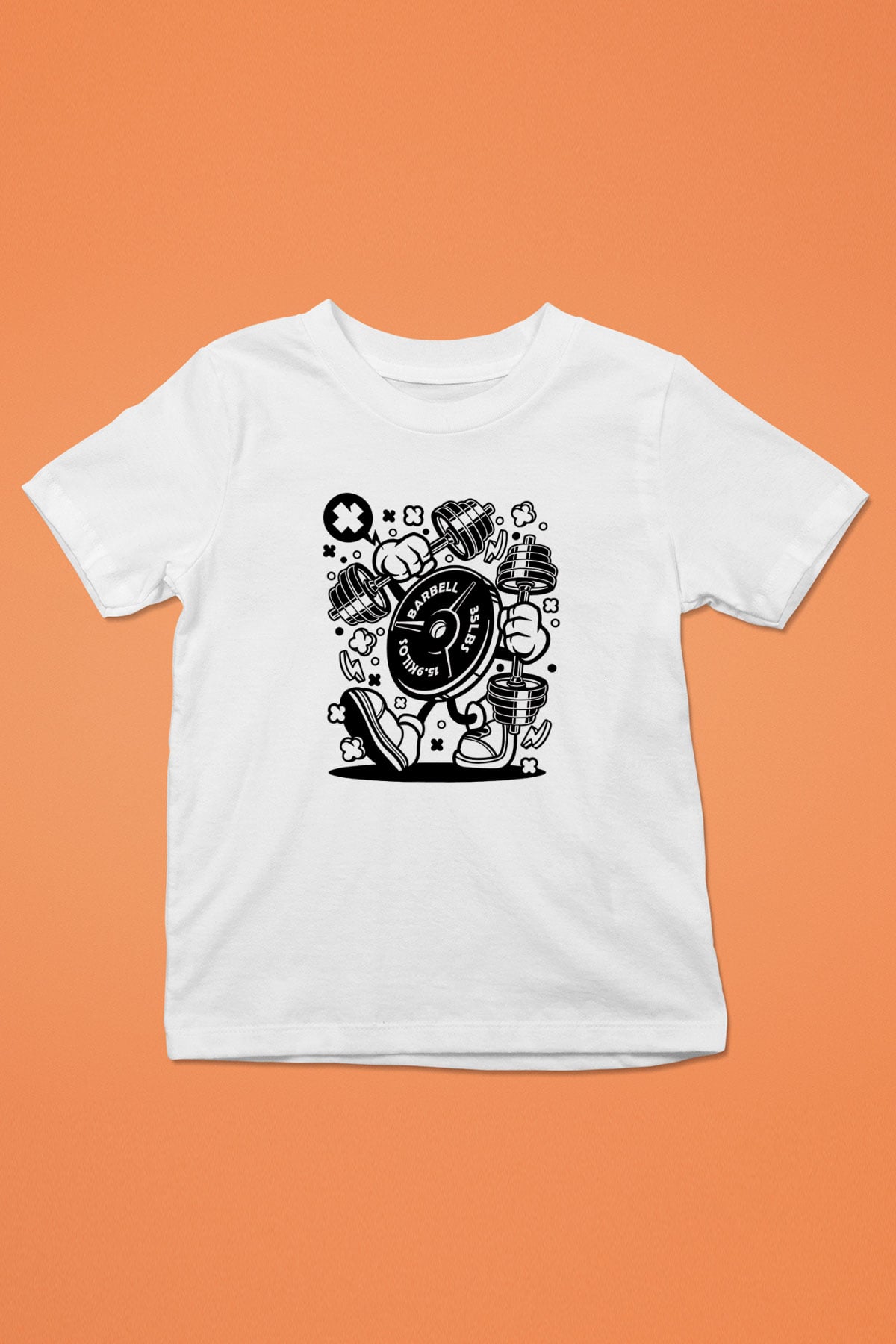 Halter Baskılı Unisex Beyaz Çocuk Tişört - Tshirt