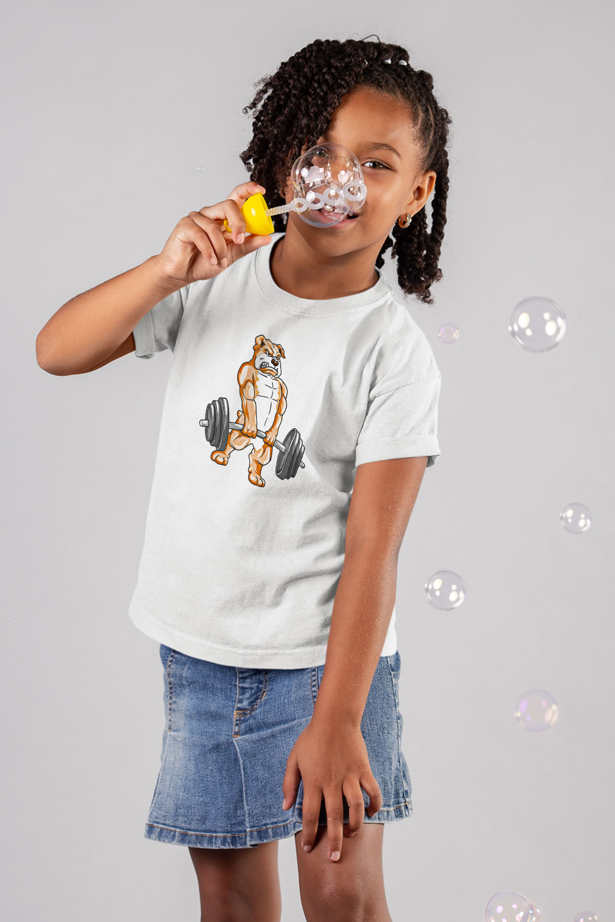 Halter Baskılı Unisex Beyaz Çocuk Tişört - Tshirt