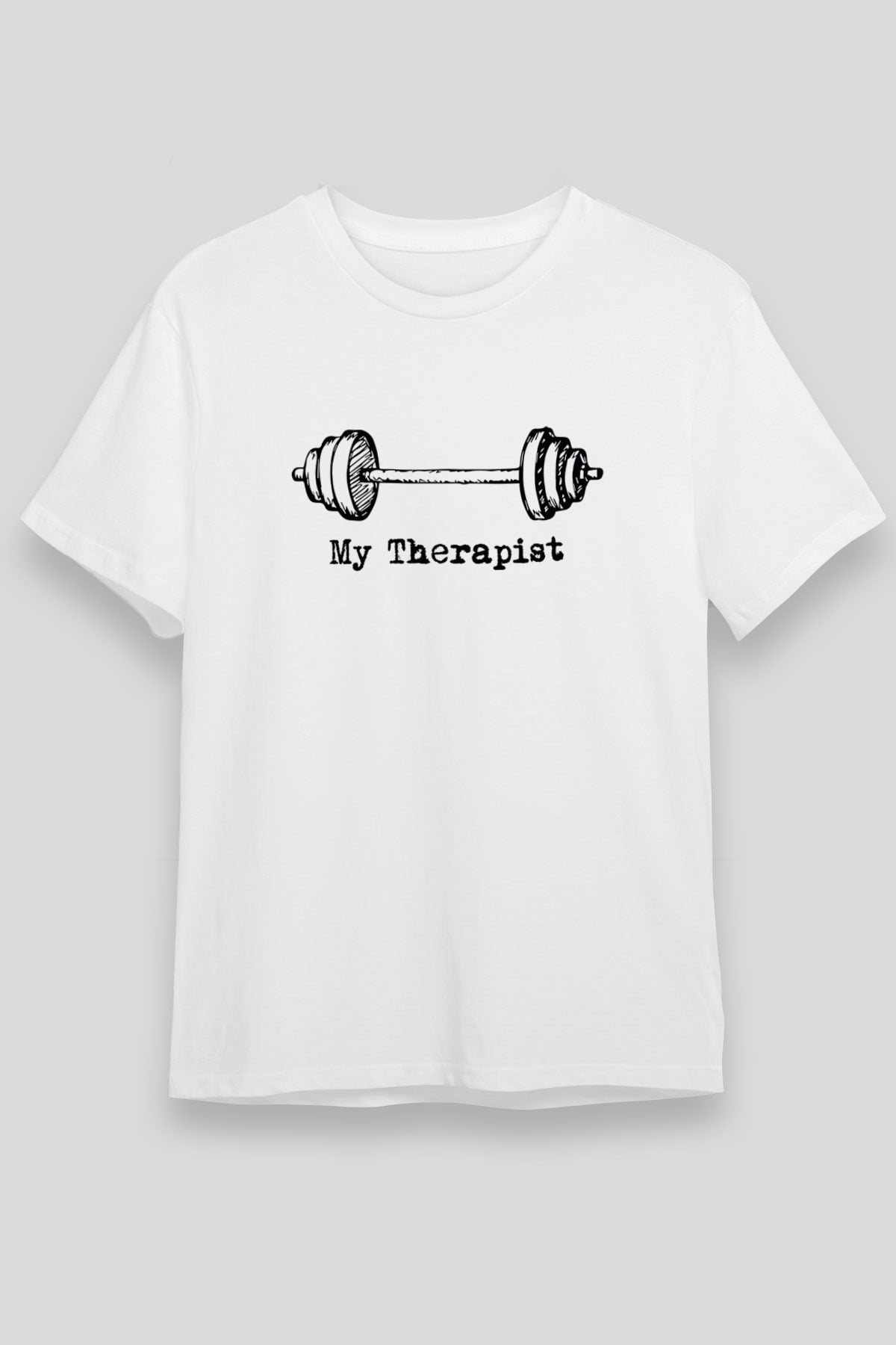 Halter Baskılı Unisex Beyaz Tişört - Tshirt