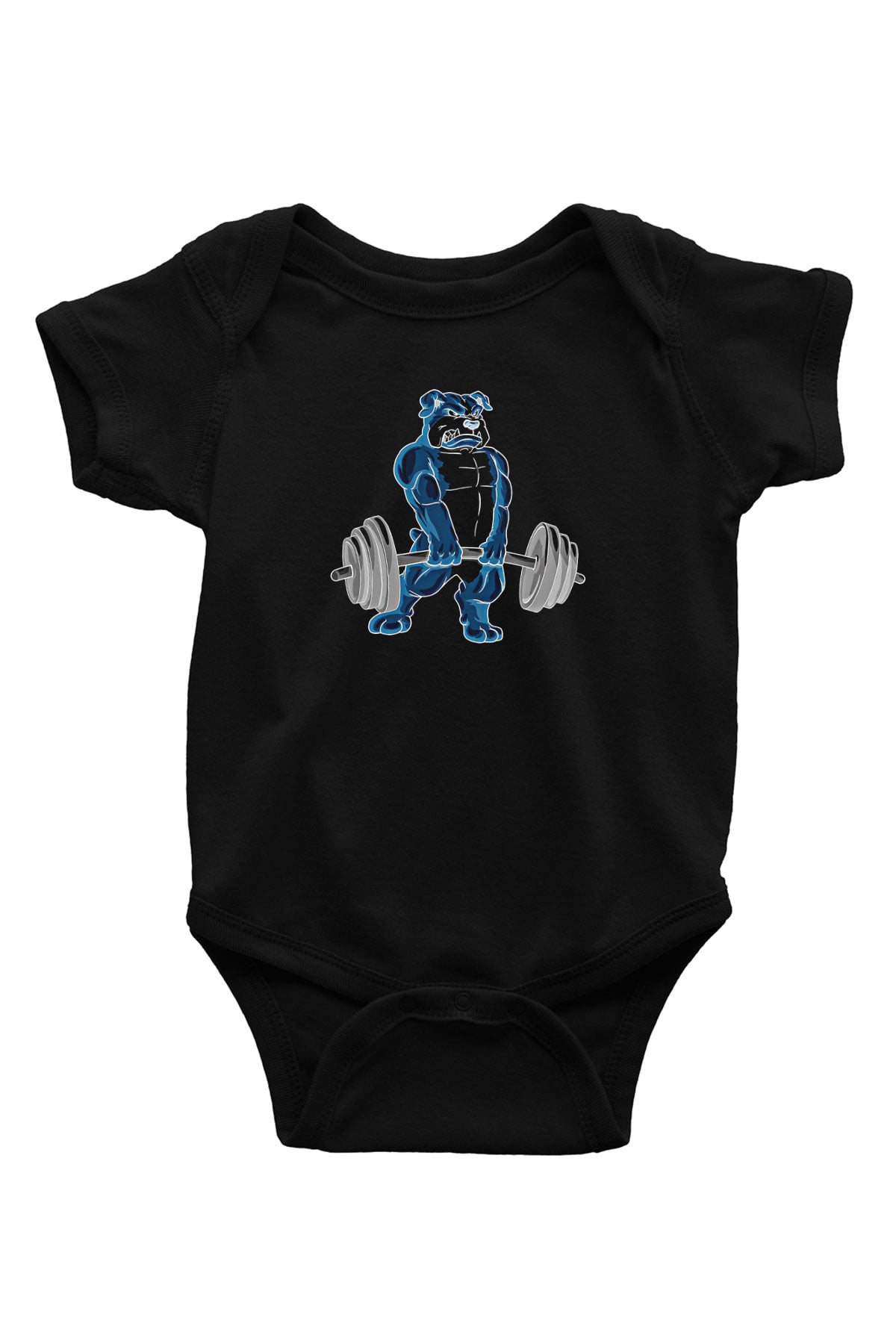 Halter Baskılı Unisex Siyah Bebek Body - Zıbın