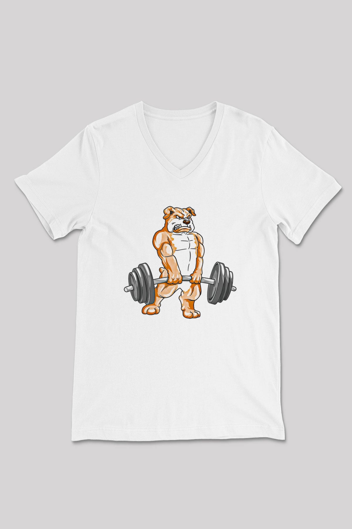 Halter Baskılı Unisex V Yaka Tişört - Tshirt