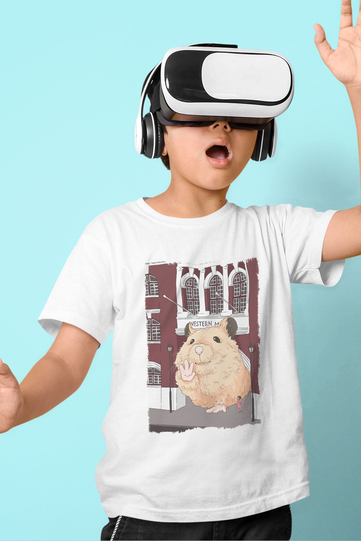 Hamster Beyaz Unisex Çocuk Tişört