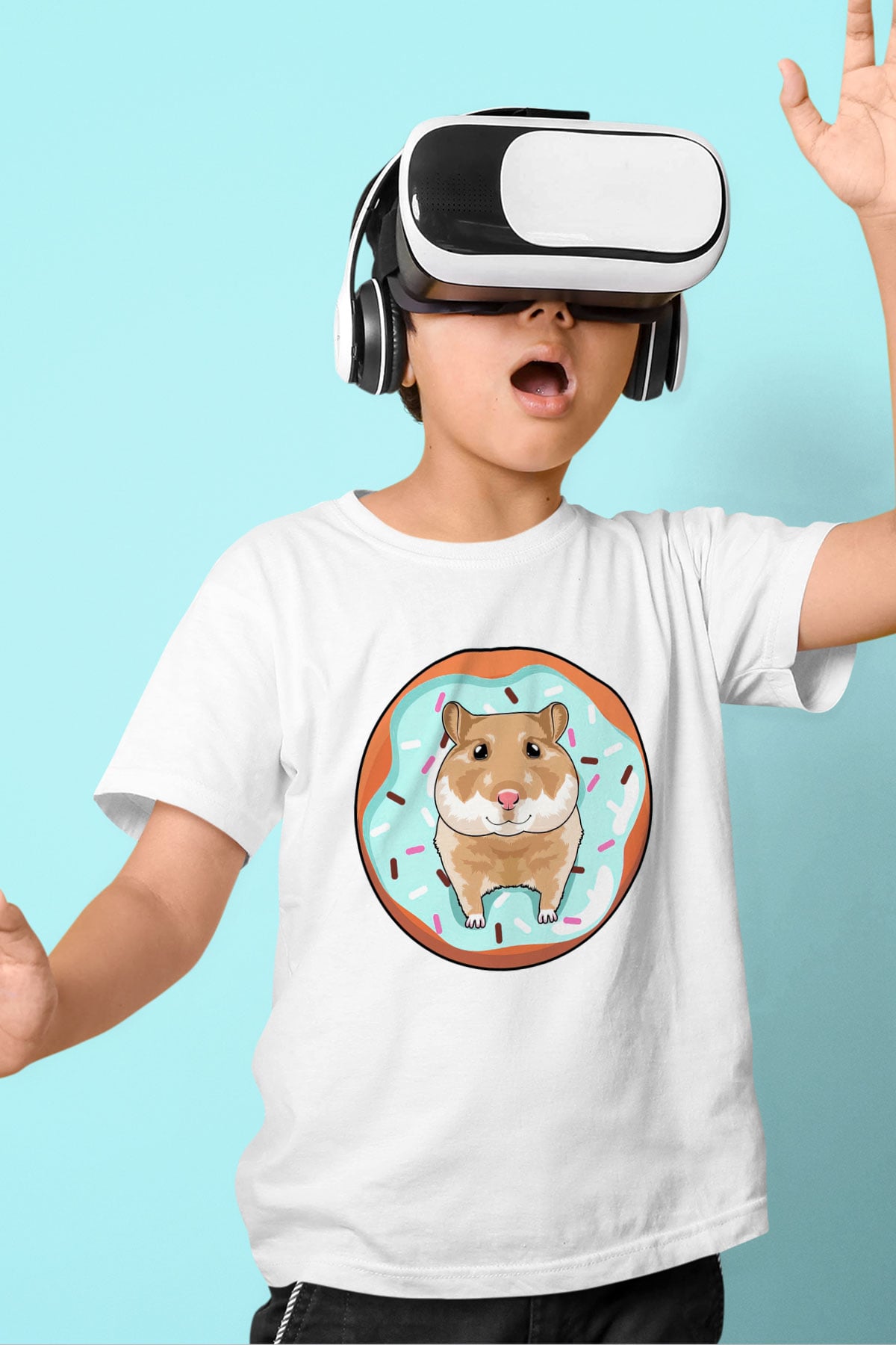 Hamster Beyaz Unisex Çocuk Tişört