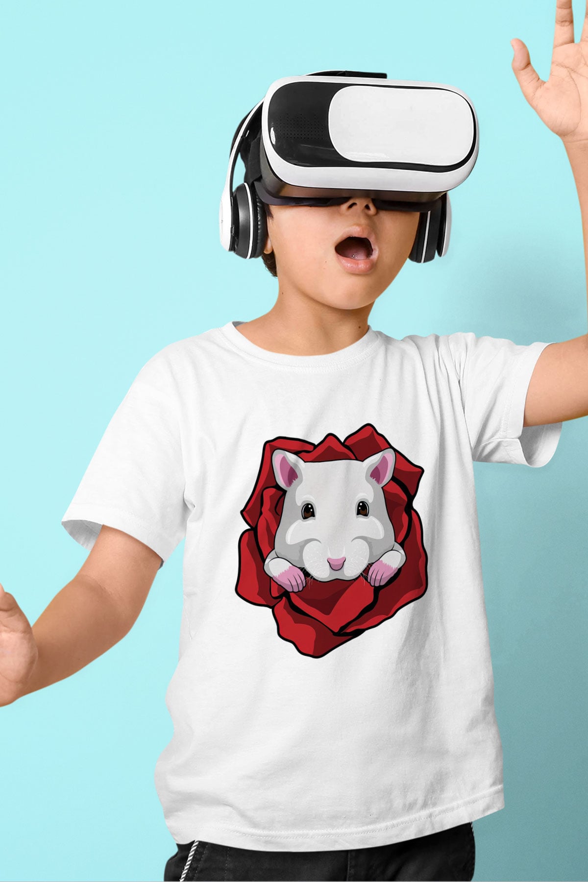 Hamster Beyaz Unisex Çocuk Tişört
