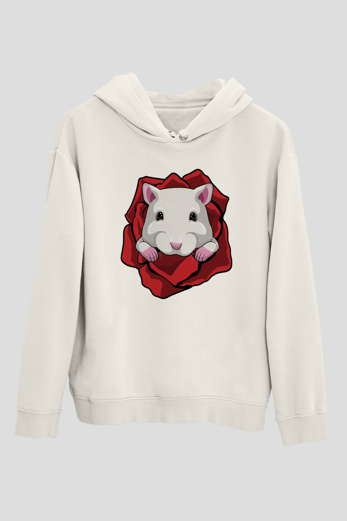 Hamster Beyaz Unisex Hoodie
