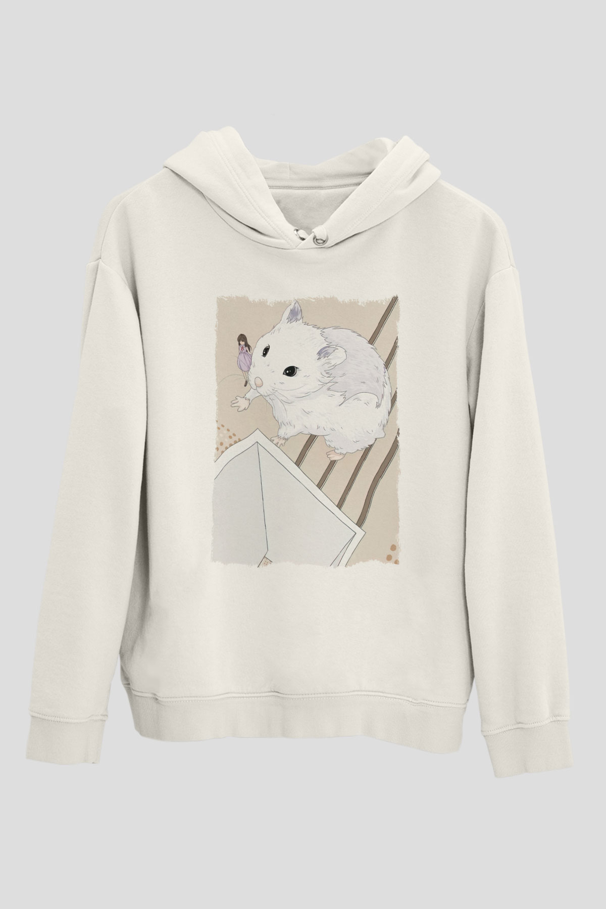 Hamster Beyaz Unisex Hoodie