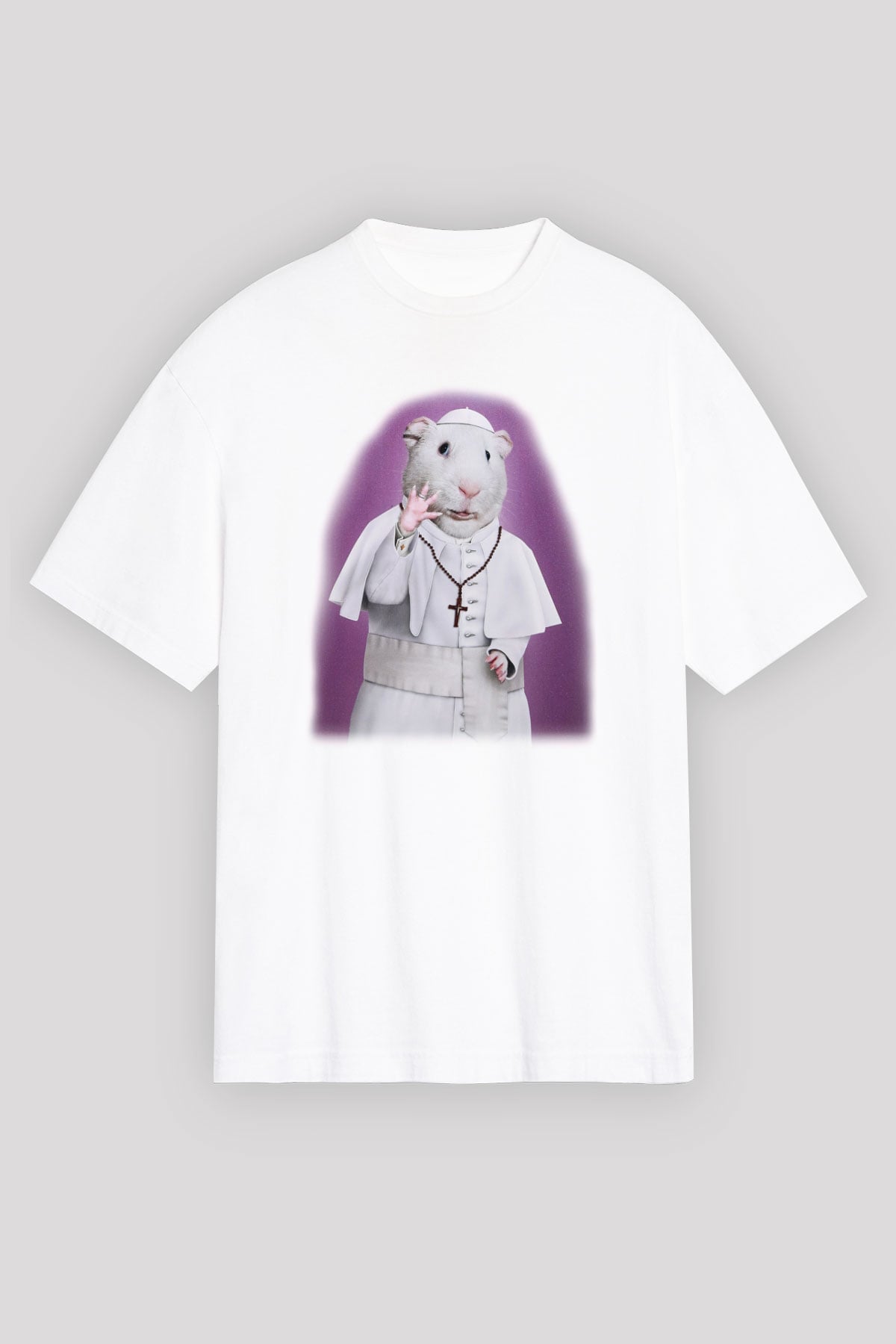 Hamster Beyaz Unisex Oversize Tişört T-Shirt