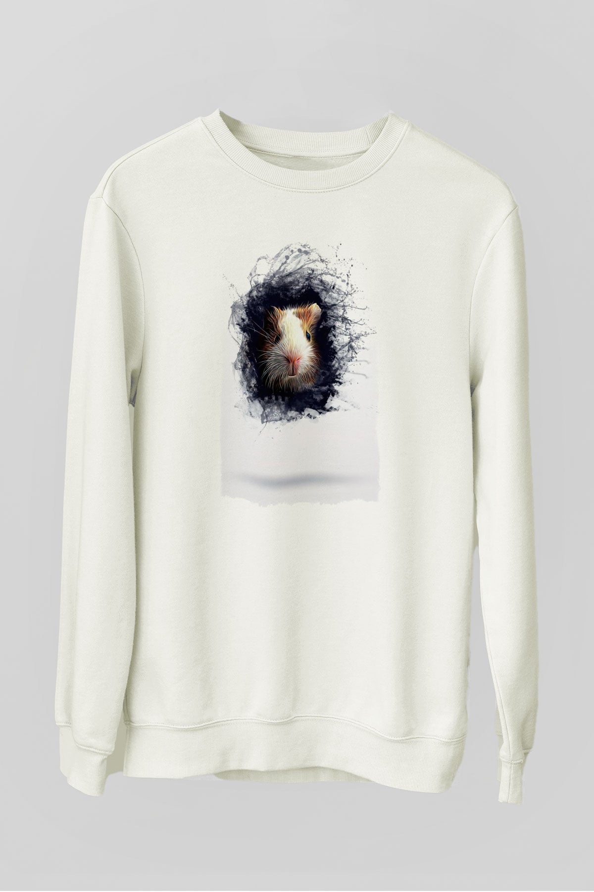Hamster Beyaz Unisex Sweatshirt